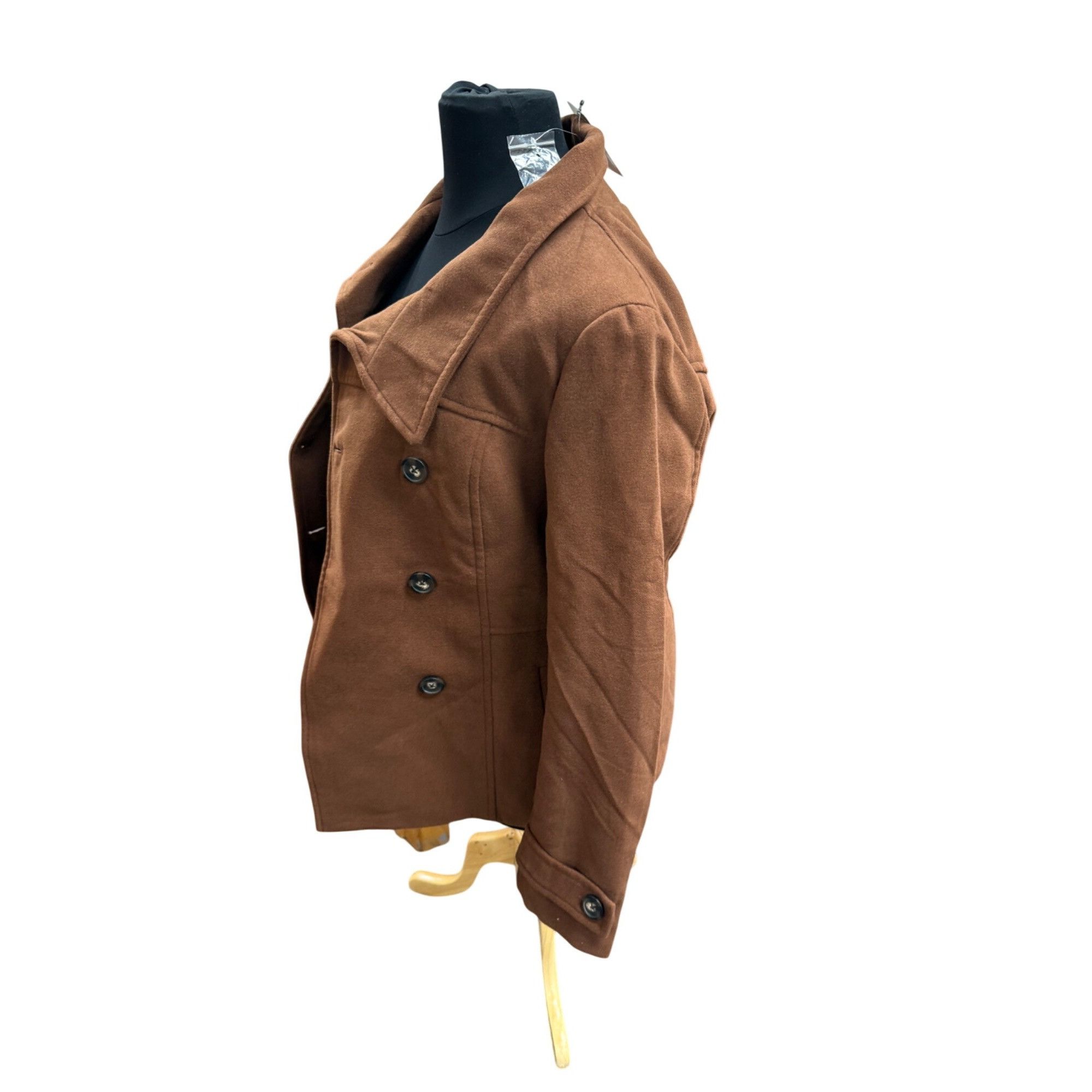 Other Brown Double-Breasted Peacoat With Wide Collar Medium Size XXL / US 16-18 / IT 52-54 - 6 Thumbnail