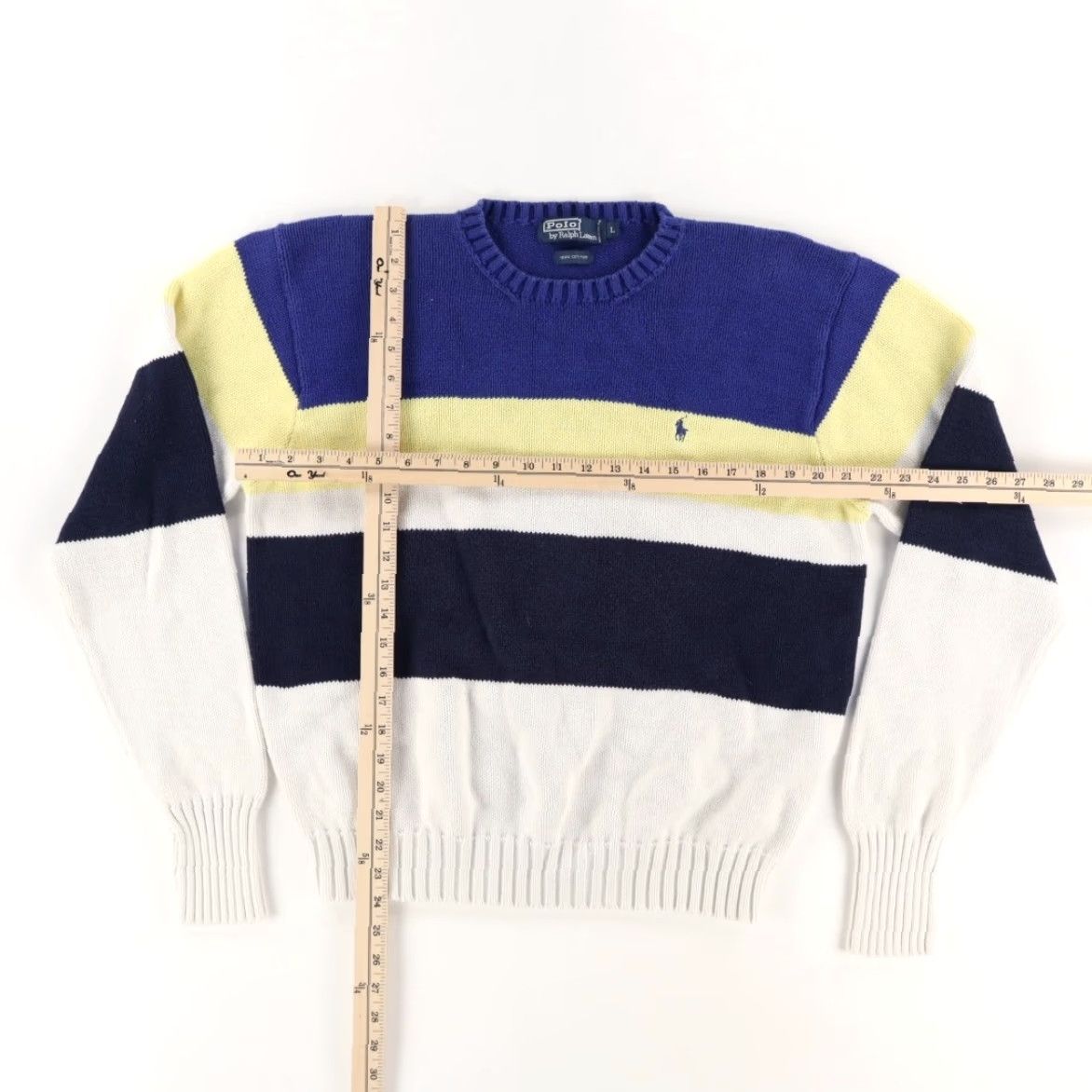 Polo Ralph Lauren Polo Ralph Lauren Knit Crewneck Colorblock Long Sleeve Sweater Men's L Size US L / EU 52-54 / 3 - 3 Thumbnail