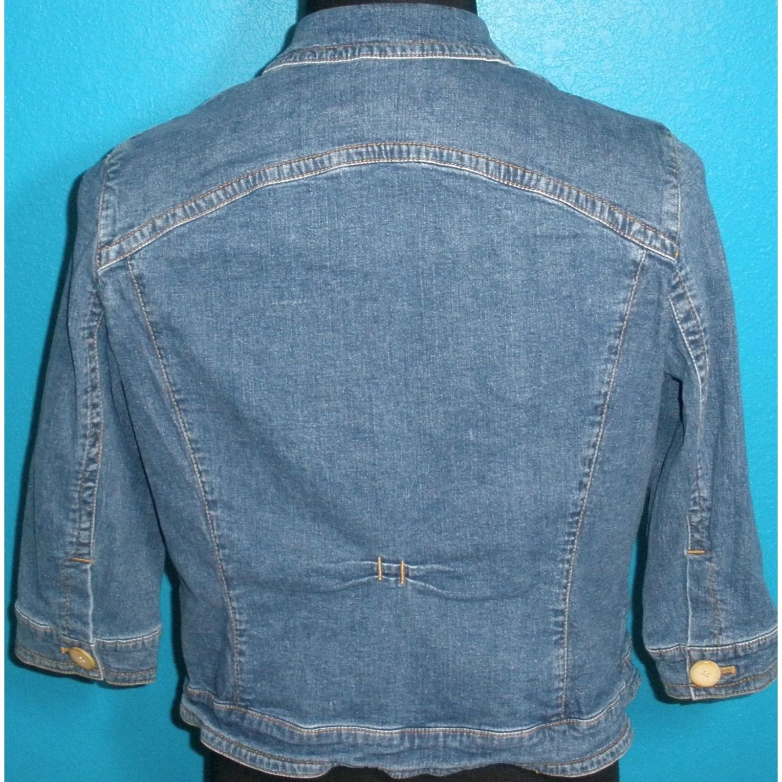 Coldwater Creek VINTAGE Coldwater Creek Denim Blue Jean Jacket Button Up Women's P14 Petite Long Sleeve Solid 90s Classic Outdoor Denim Jacket Womens Size 36" / US 14 / IT 50 - 3 Thumbnail