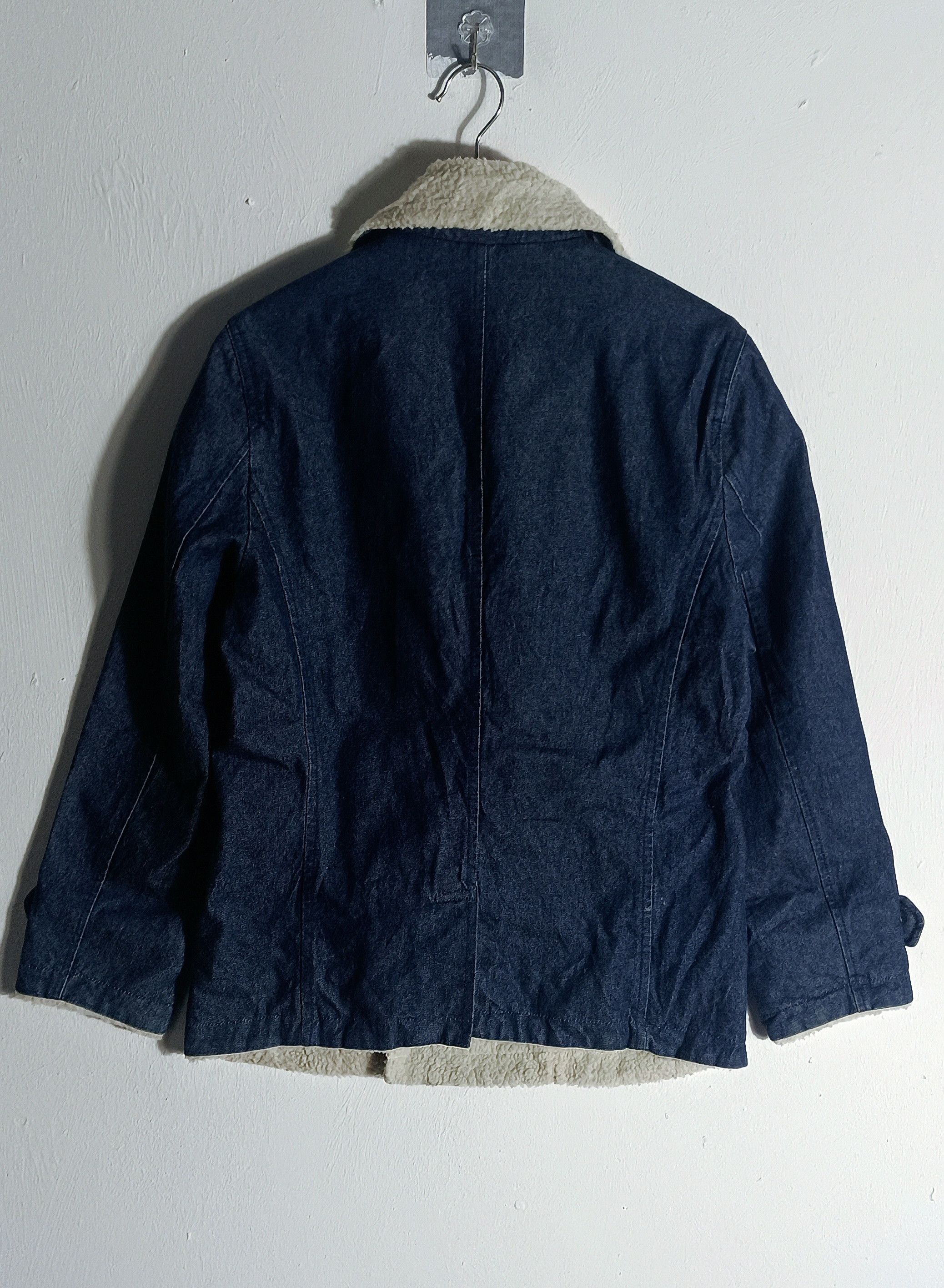 Japanese Brand Vintage🇯🇵 Browny Denim Sherpa Double Breasted Jacket Size US M / EU 48-50 / 2 - 3 Thumbnail