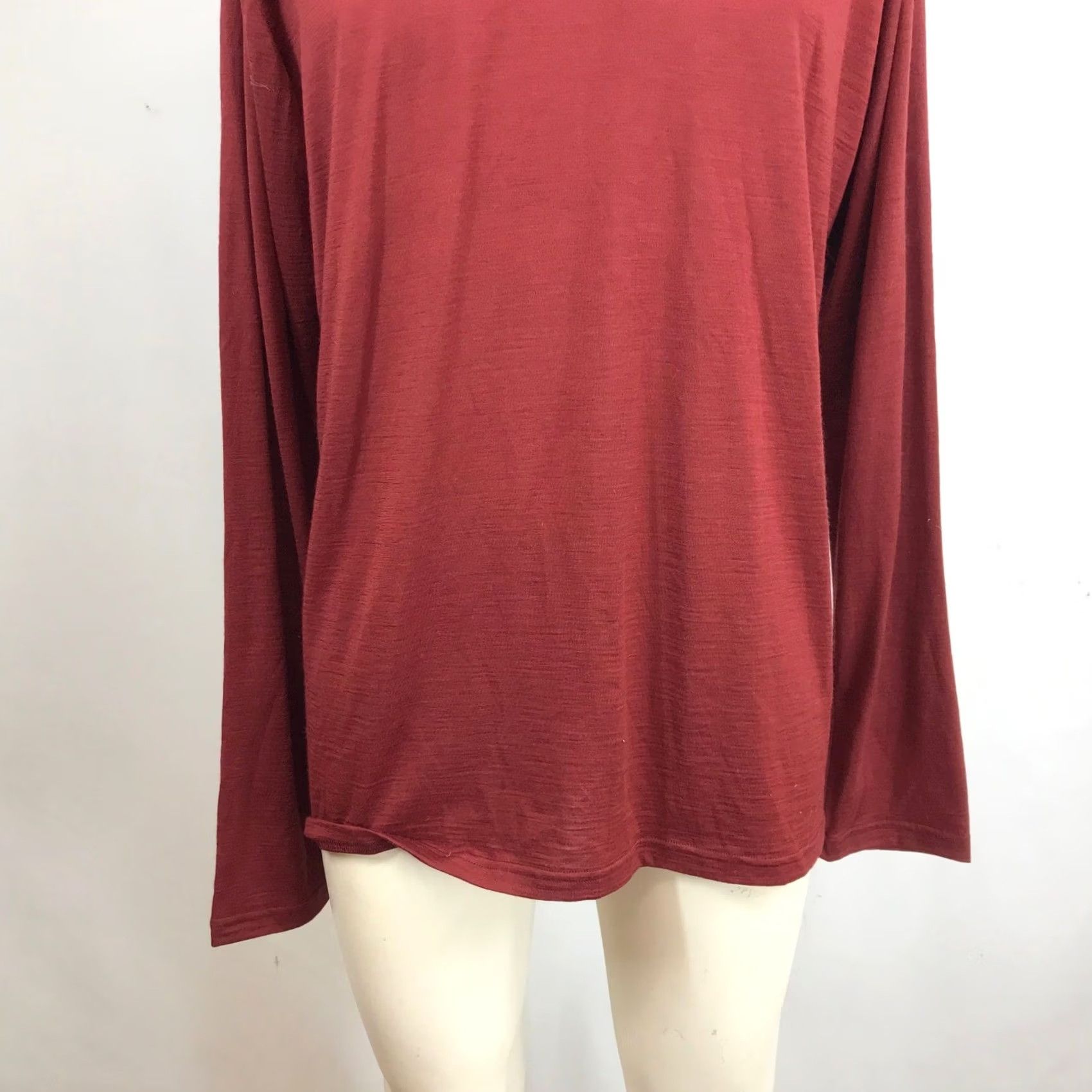 Vintage We Norwegians Mens XL Burgundy 100% Merino Wool Long Sleeve Crewneck Base Layer Shirt Size US XL / EU 56 / 4 - 3 Thumbnail