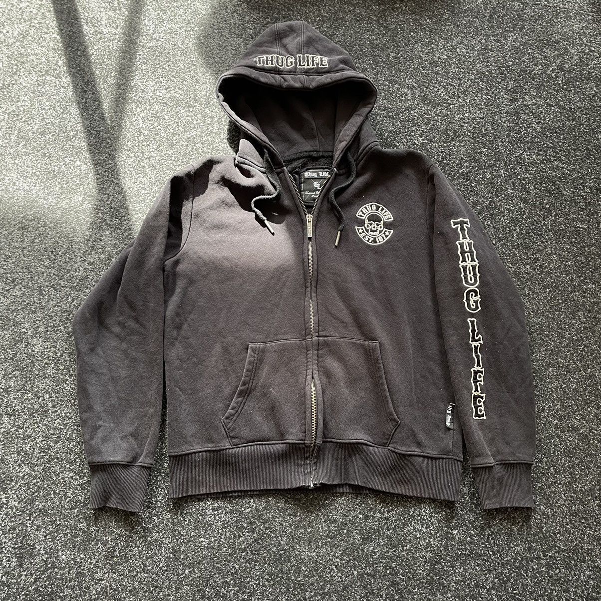 Band Tees × Vintage Thig Life 90s 2pac black hoodie choppers hooded rap Size US XL / EU 56 / 4 - 1 Thumbnail