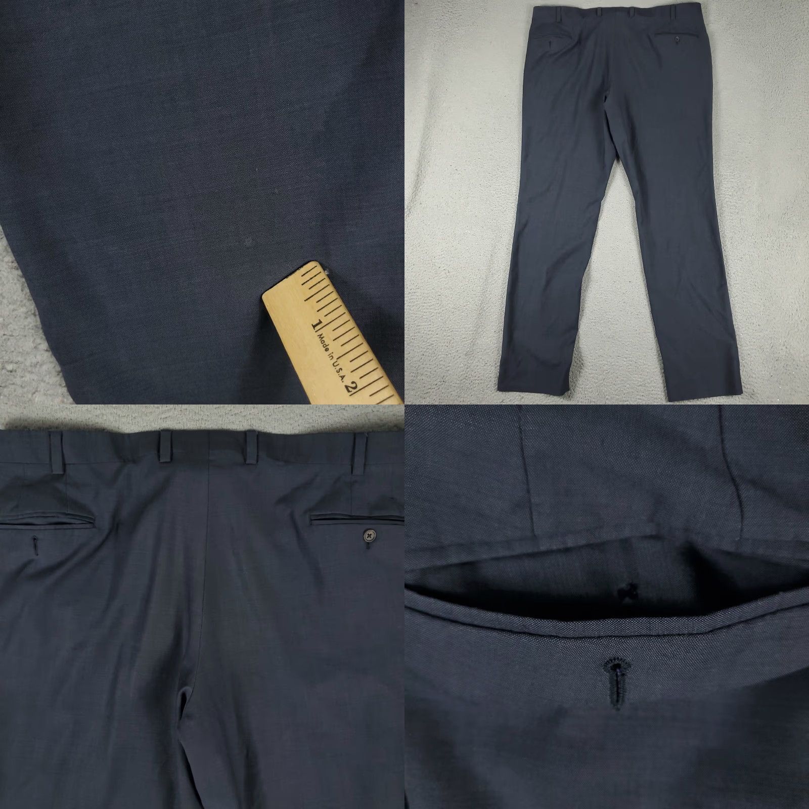Ted Baker Ted Baker London Pants Mens 42x35 Blue/Gray Flat Front Dress Chino Trousers * Size US 42 / EU 58 - 8 Thumbnail