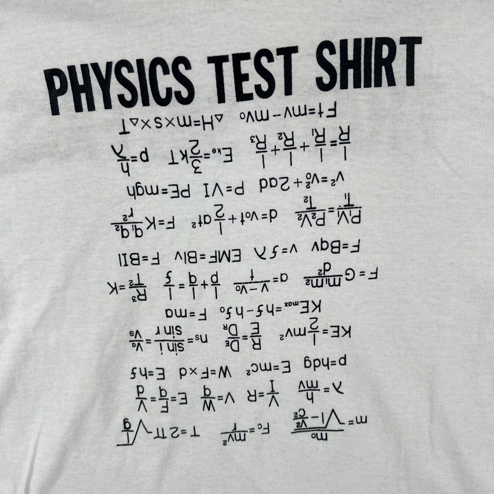 Vintage VINTAGE Stedman T Shirt White Ringer Graphic Tee Mens L 1980s Made in USA Physics Test I Hate Sig Figs Size US L / EU 52-54 / 3 - 5 Thumbnail