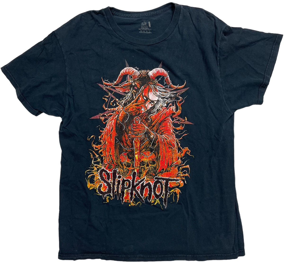 Band Tees Vintage 00s Slipknot Baphomet Mask Shirt Size US L / EU 52-54 / 3 - 1 Thumbnail