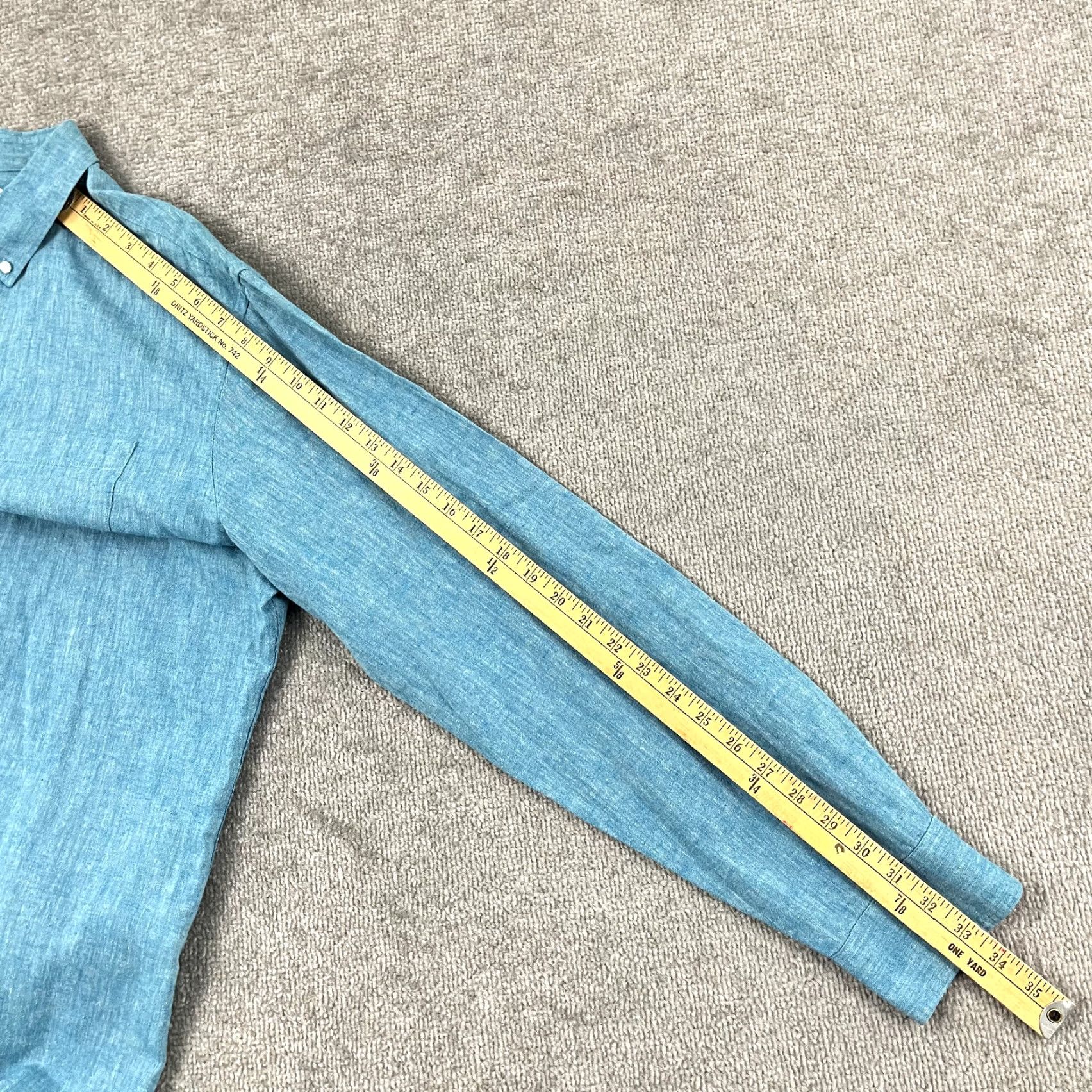 Old Navy OLD NAVY Shirt Mens XL Slim Blue Linen Blend Button-Down Long Sleeve Preppy L/S Size US XL / EU 56 / 4 - 6 Thumbnail