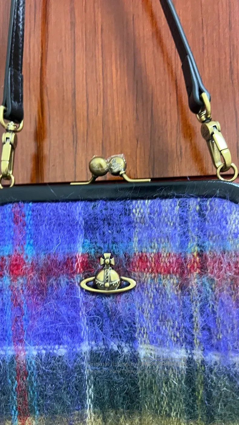 Vivienne Westwood Vivienne Westwood size os Checkered shoulder bag, purple wi Size ONE SIZE - 4 Thumbnail