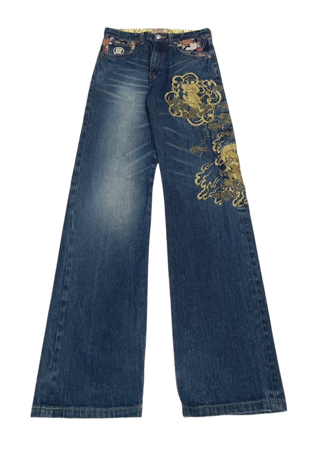 Other Rare Design Vintage Japanese Brand Sukajan Jeans 1990s Size US 31 - 1 Thumbnail