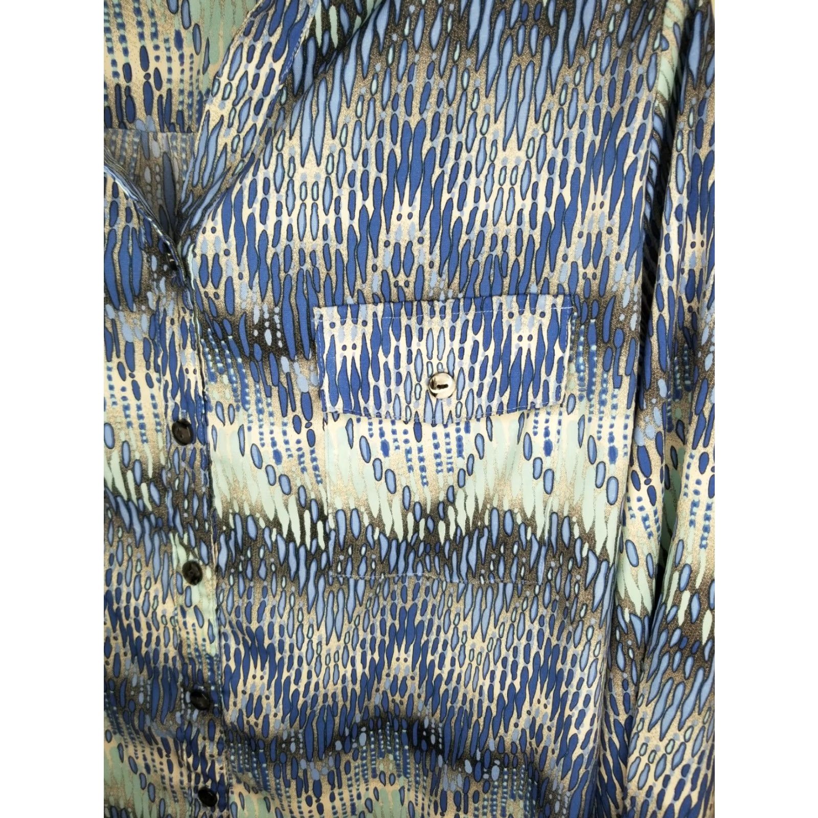 Element ELEMENTZ Blouse Women 1X Multicolor Blue Teal Size 1X Womens Blouse 1X Multicolor Teal Blue Size XL / US 12-14 / IT 48-50 - 3 Thumbnail