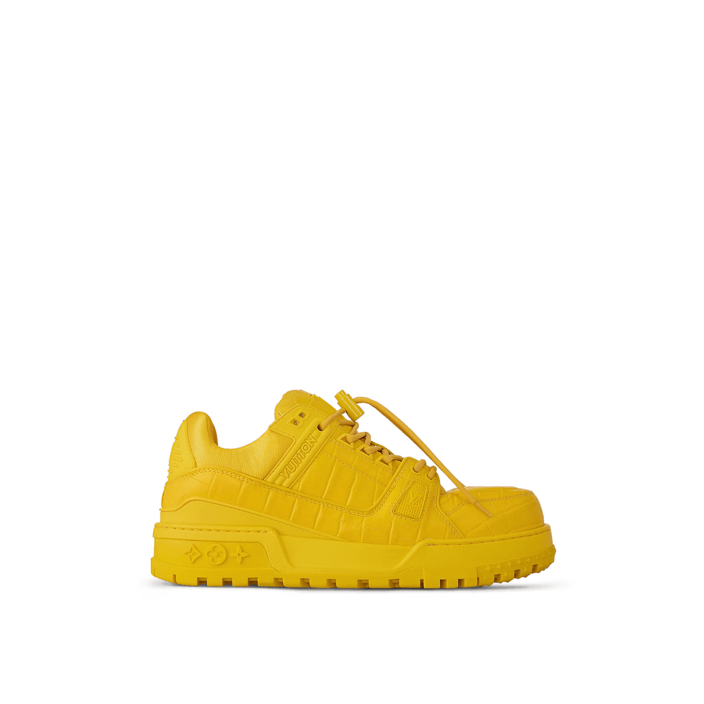 image of Louis Vuitton Shoes Sneakers Leather Monogram Logo Lv 1Acn2G in Yellow, Men's (Size 5)