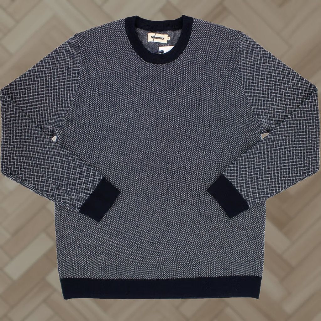Taylor Stitch Taylor Stitch Everett Sweater Men XL Navy Merino Wool Crew Knit Pullover Casual Fall Winter 100% Merino Wool Size US XL / EU 56 / 4 - 1 Thumbnail