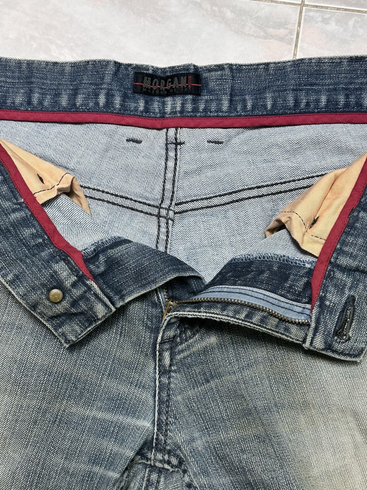 Morgan De Toi Morgan Homme Vintage Y2K Rare Drop Flare V Design & Faded Size US 32 / EU 48 - 12 Thumbnail