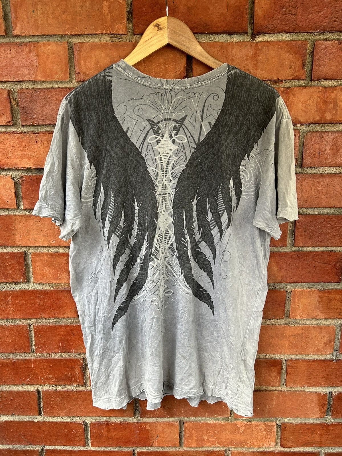 Affliction × Beauty Beast 💥 RARE AFFLICTION BAMBOO WINGS TEE Size US L / EU 52-54 / 3 - 2 Thumbnail