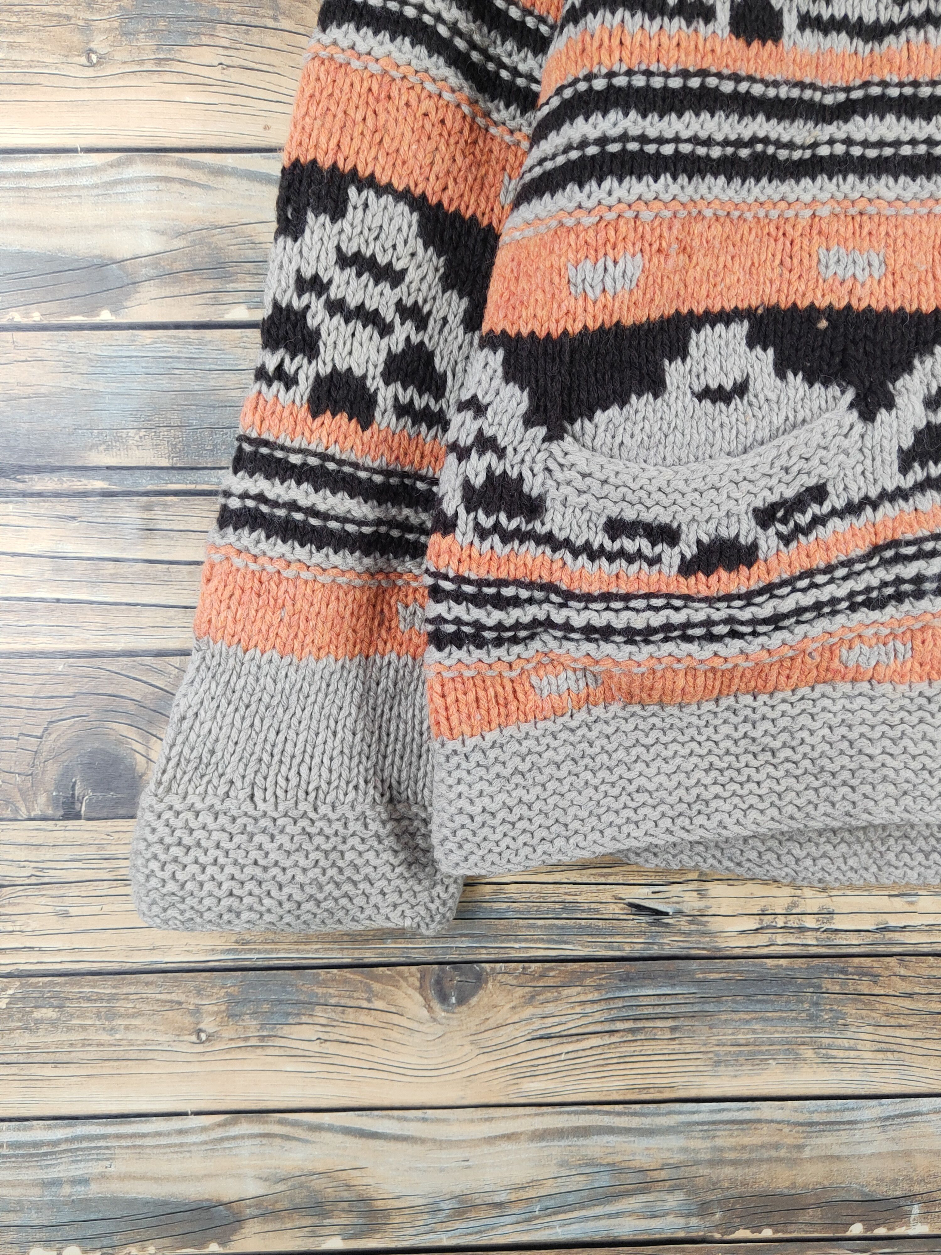 Handmade Good day Brown Orange handmade Knitwear Sweaters #W2157 Size US L / EU 52-54 / 3 - 4 Thumbnail