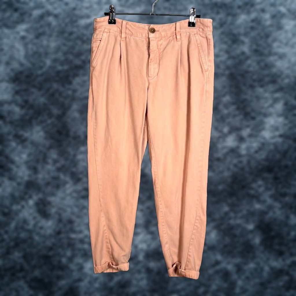 Anthropologie Anthropologie Womens Pants Chino 26P Petite Pink Mid Rise Pleated Tapered 28 in Waist Inseam 25 in Pocket Vintage No Mens Womens Girls Size 28" / US 6 / IT 42 - 1 Thumbnail