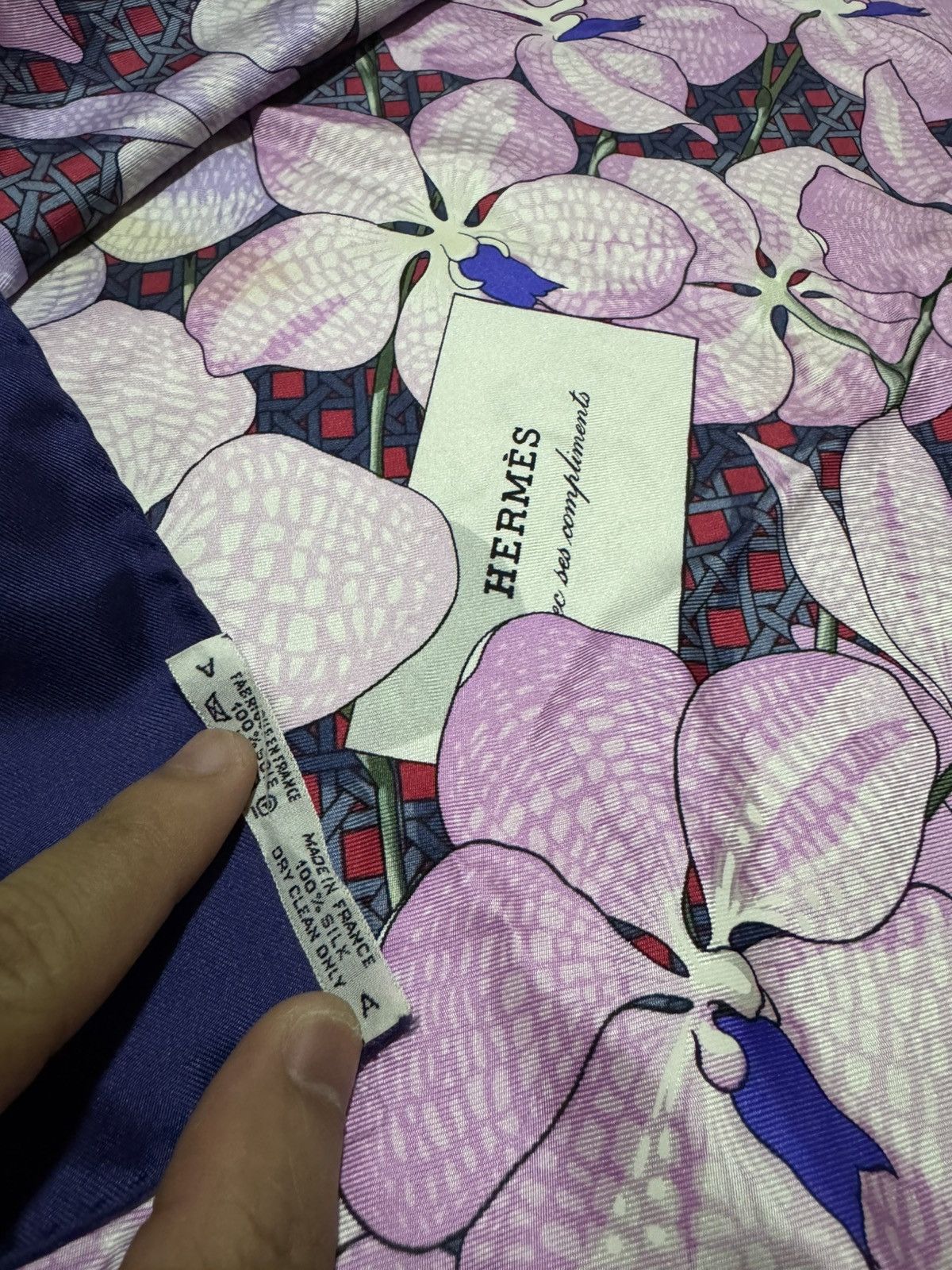 Hermes Carré Hermès "souvenirs d asie" Orchid Floral Motive Silk Size ONE SIZE - 6 Thumbnail