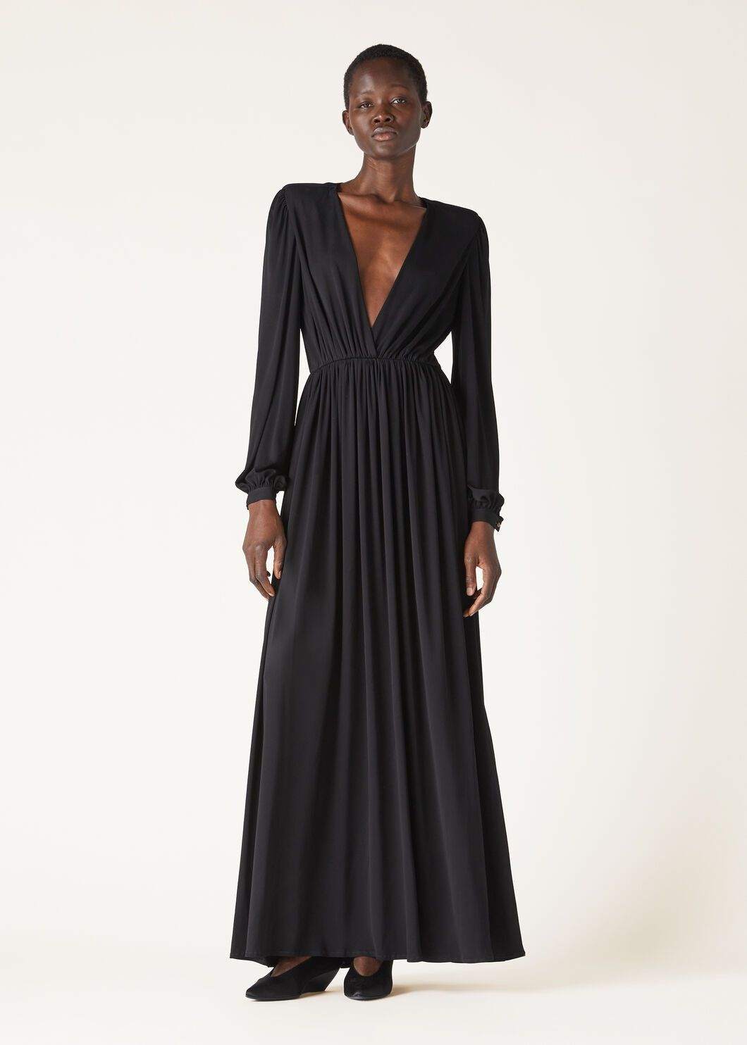 Loro Piana o1srvl11e0825 FAO2409 Bianca Maxi Dress in Black Size S / US 4 / IT 40 - 2 Thumbnail