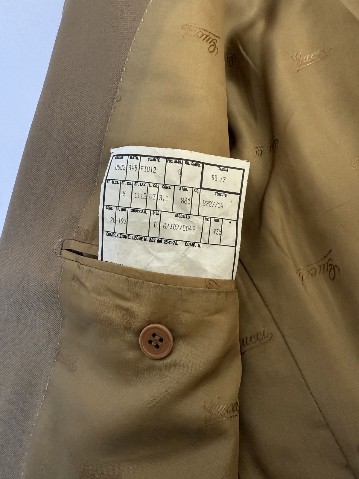 Gucci GUCCI Tan 100% Wool Men's Blazer Jacket Size 50R - 6 Thumbnail