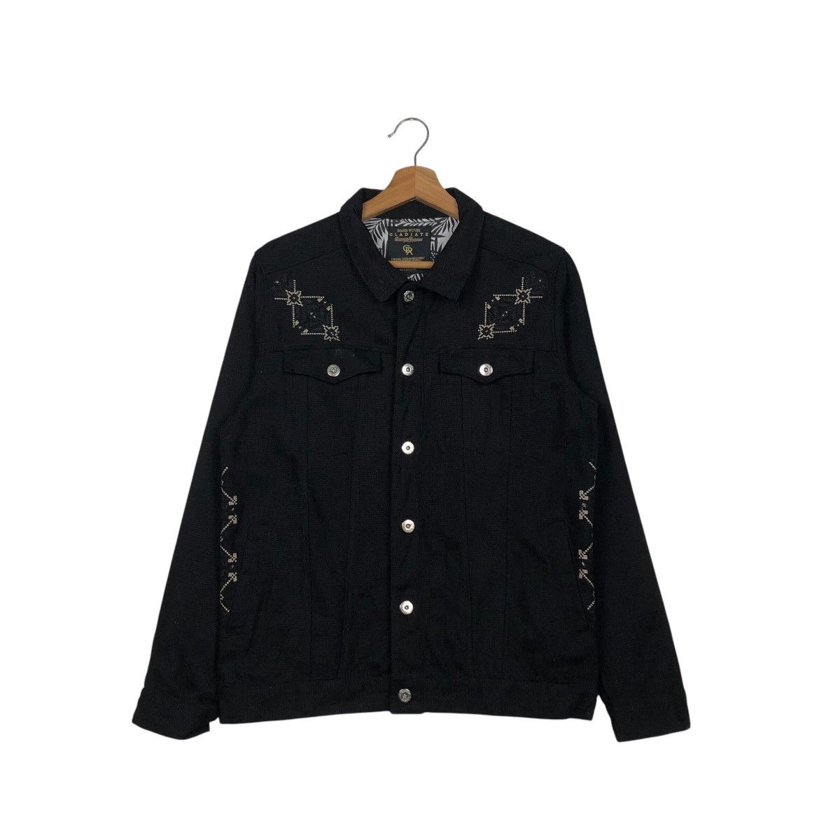 Hysteric Glamour 📌Cropped Biker Jacket Gladiate Black & Gold Design Cargo Size US M / EU 48-50 / 2 - 2 Thumbnail