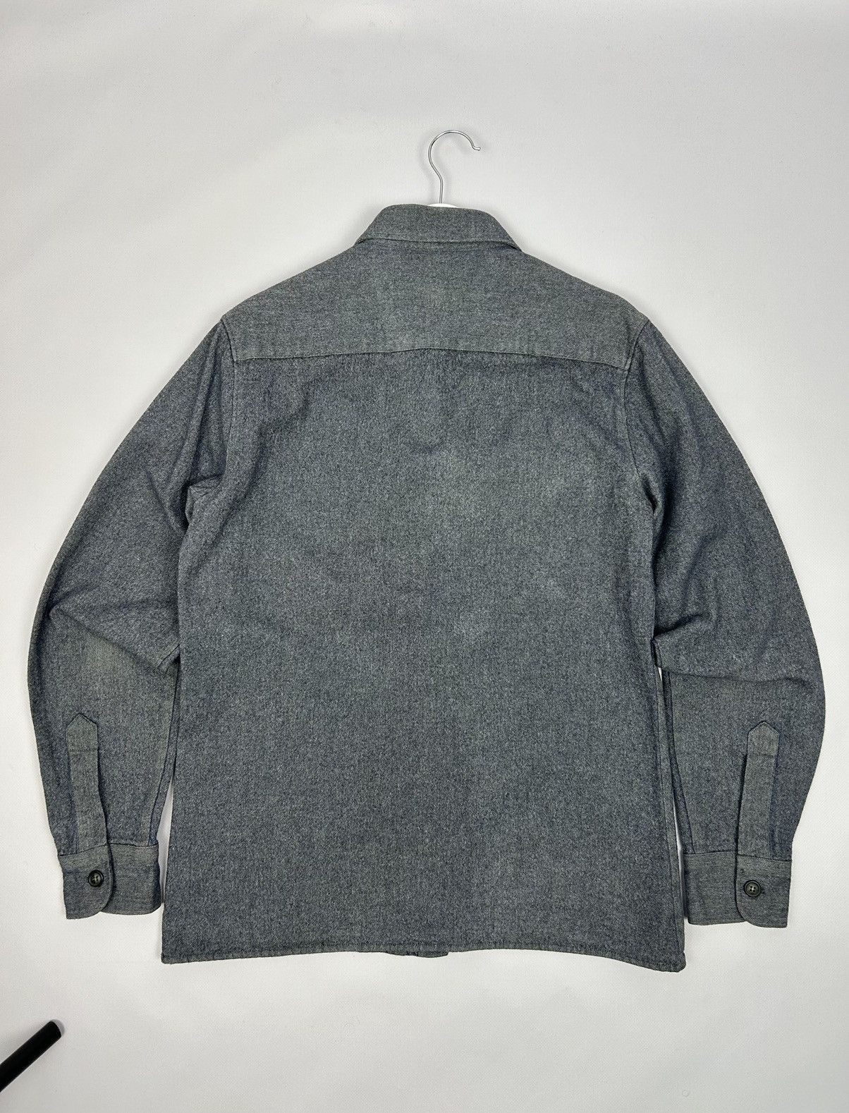 A.P.C. × Vintage A.P.C. Grey Structured Wool Cotton Shirt Size S Size US S / EU 44-46 / 1 - 8 Thumbnail