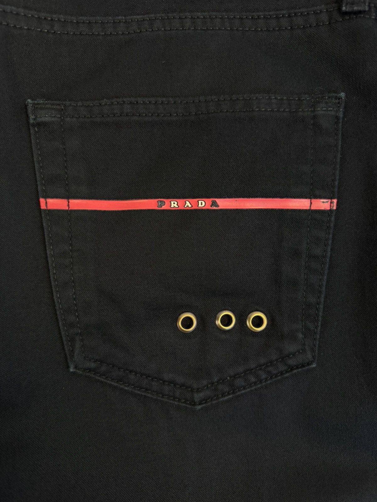 Prada 90-00s Prada Linea Rossa Archive Black Pants Red Tab Vintage Size US 38 / EU 54 - 13 Thumbnail