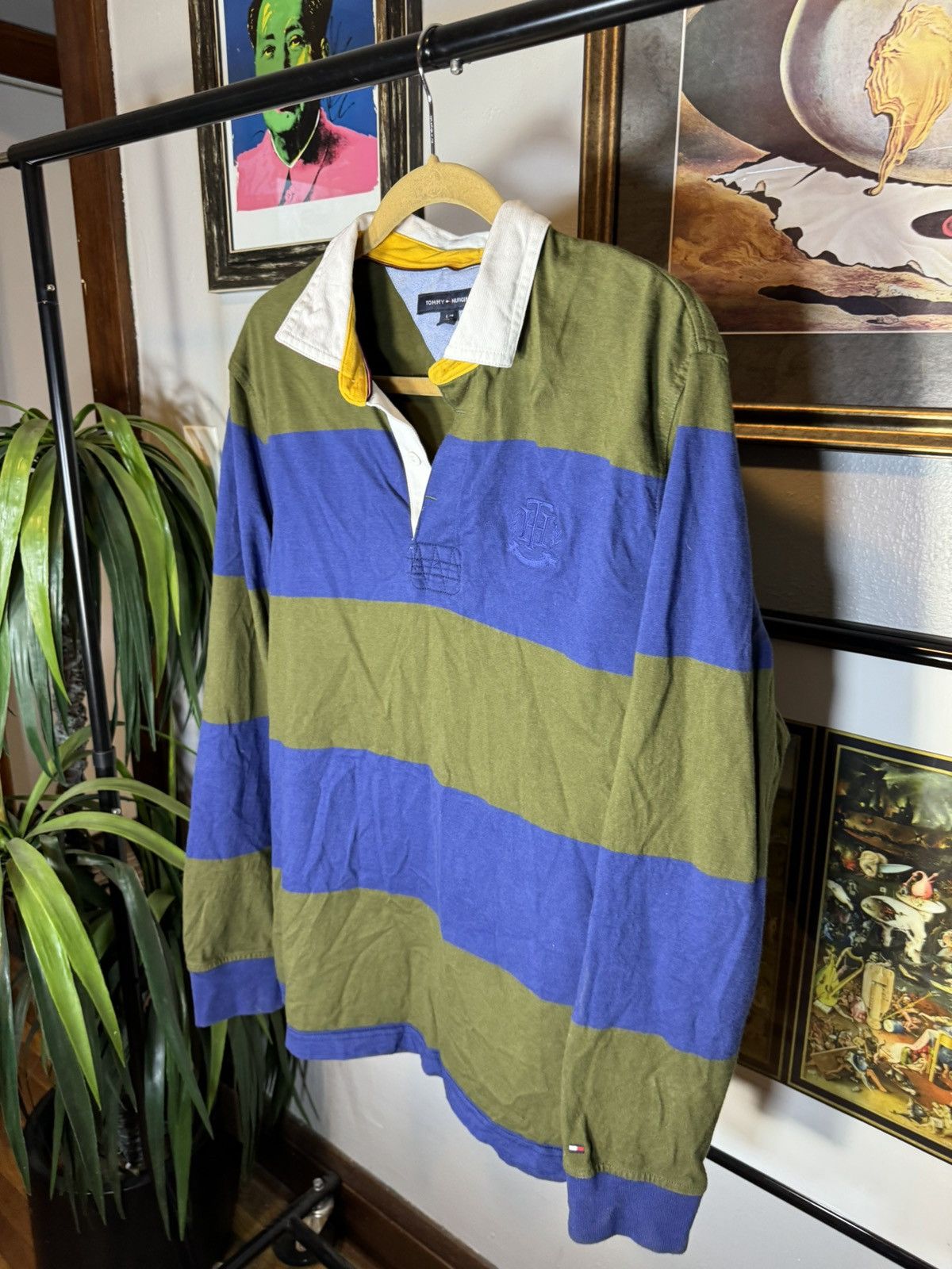 Tommy Hilfiger × Vintage Vintage Tommy Hilfiger Striped Rugby Size US L / EU 52-54 / 3 - 3 Thumbnail