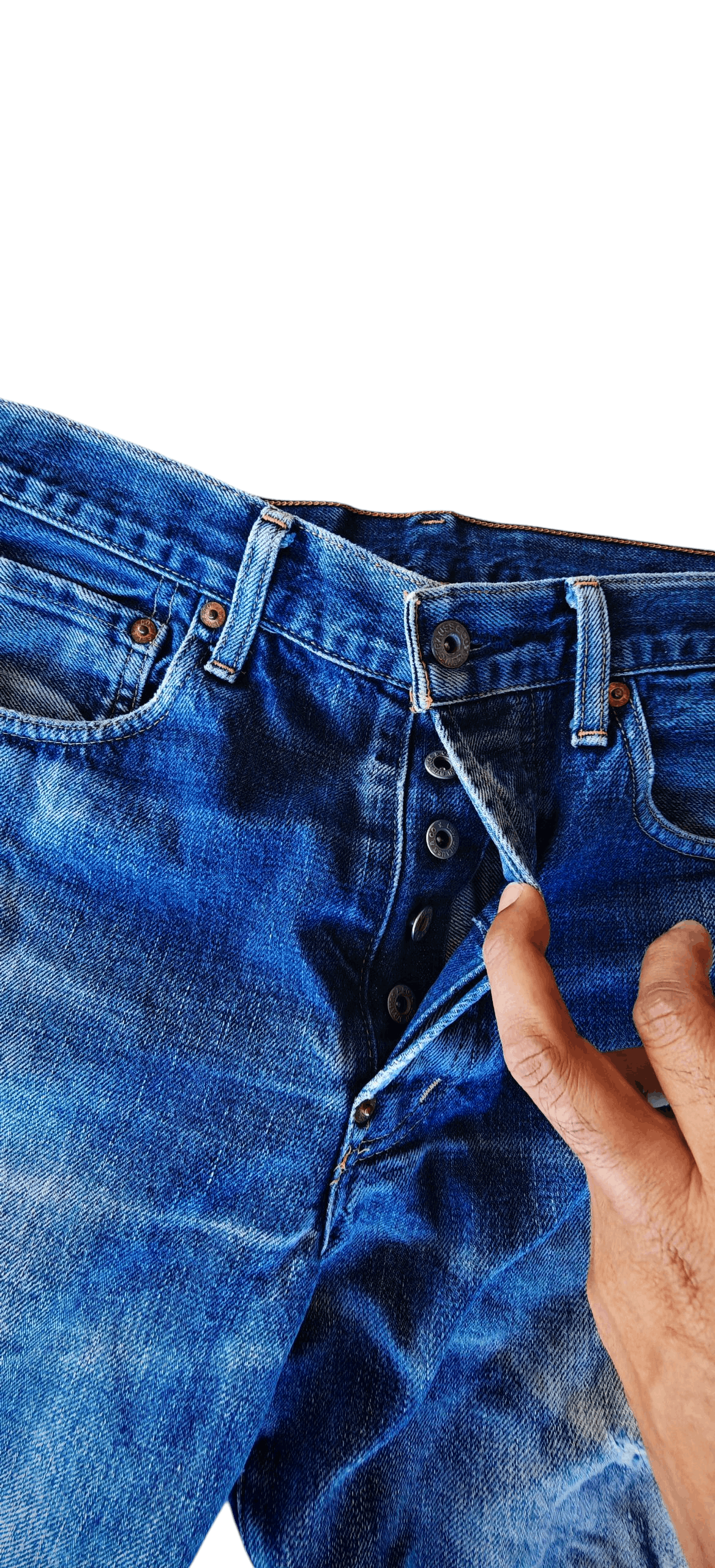 Levi's Vintage Clothing Levis 502 made in Japan selvedge distressed jeans Size US 30 / EU 46 - 3 Thumbnail