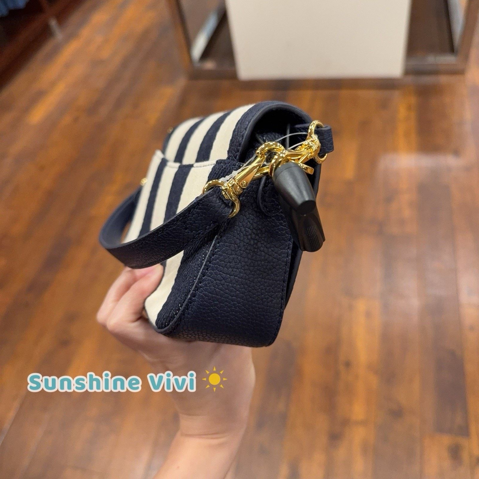 Lauren Ralph Lauren NWT Ralph Lauren Blue Striped Twill Small Adley Shoulder Bag Size ONE SIZE - 3 Thumbnail