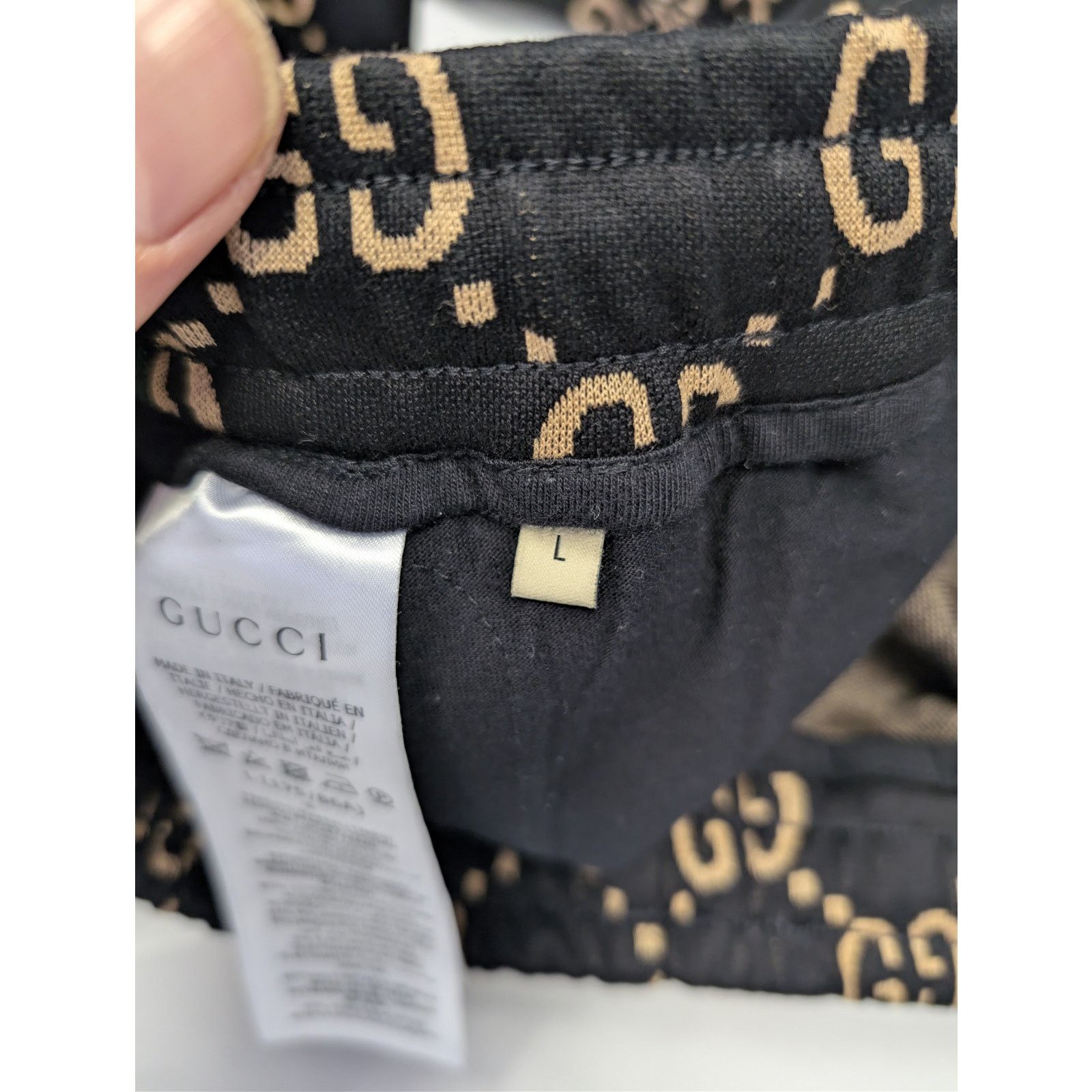 Gucci o1rshd1 Double G Jersey Jogging Pant in Black/Camel Size US 34 / EU 50 - 14 Thumbnail