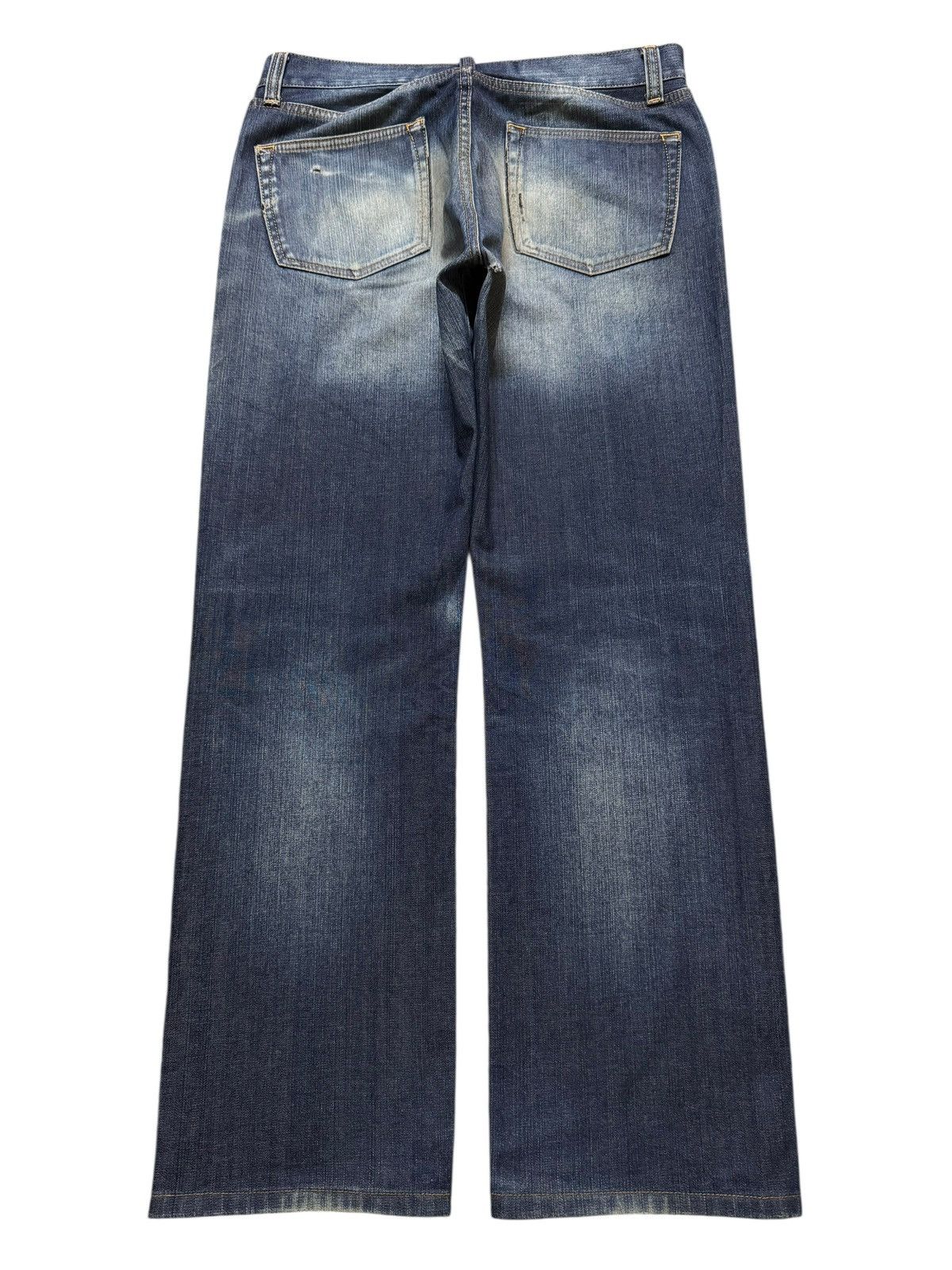 Uniqlo Vintage Y2K Japanese Uniqlo Blue Faded Whiskers Straight Leg Size US 32 / EU 48 - 2 Thumbnail