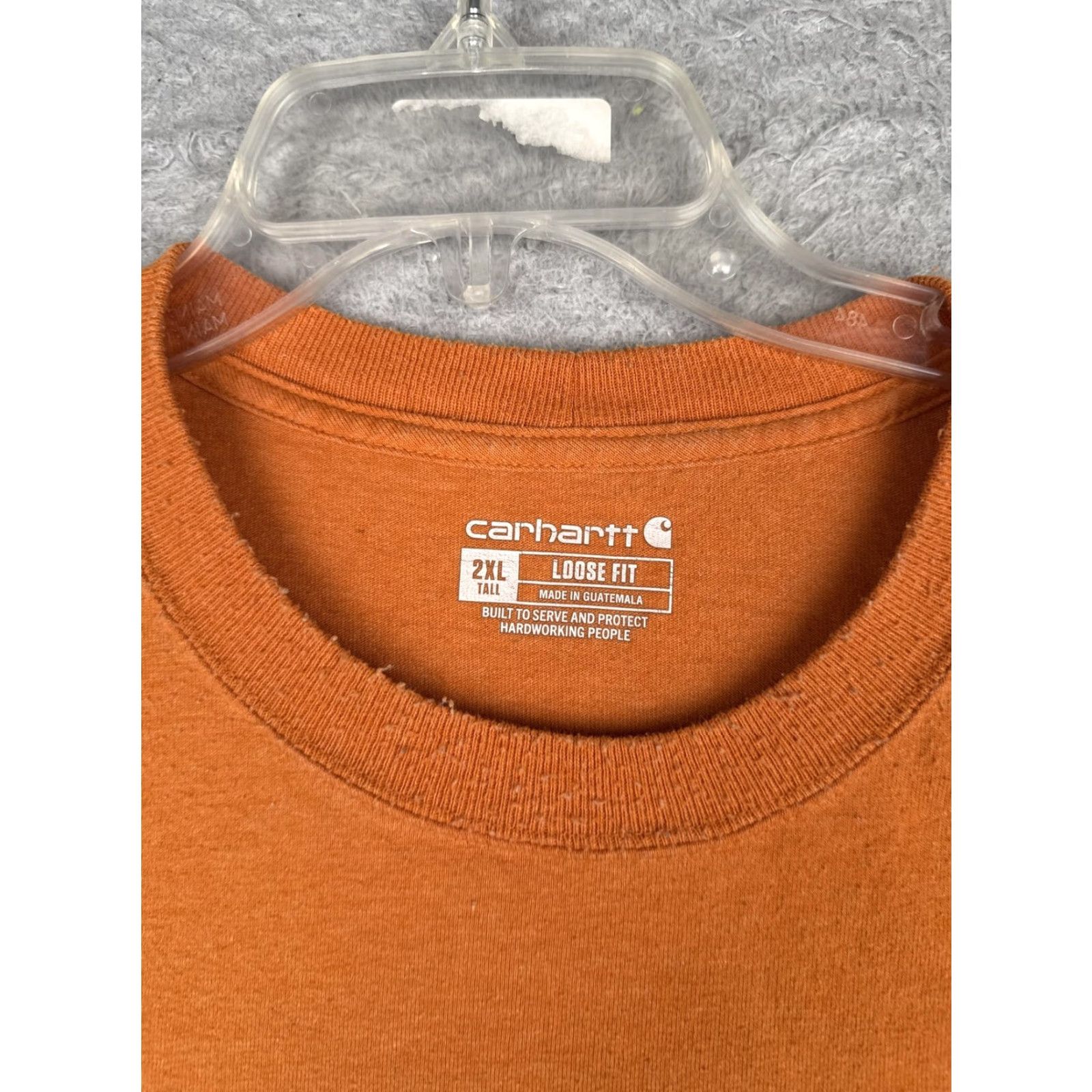 Carhartt Carhartt Shirt Mens 2XLT Orange Crew Neck Short Sleeve Pocket Tagless Workwear Size US XXL / EU 58 / 5 - 7 Thumbnail