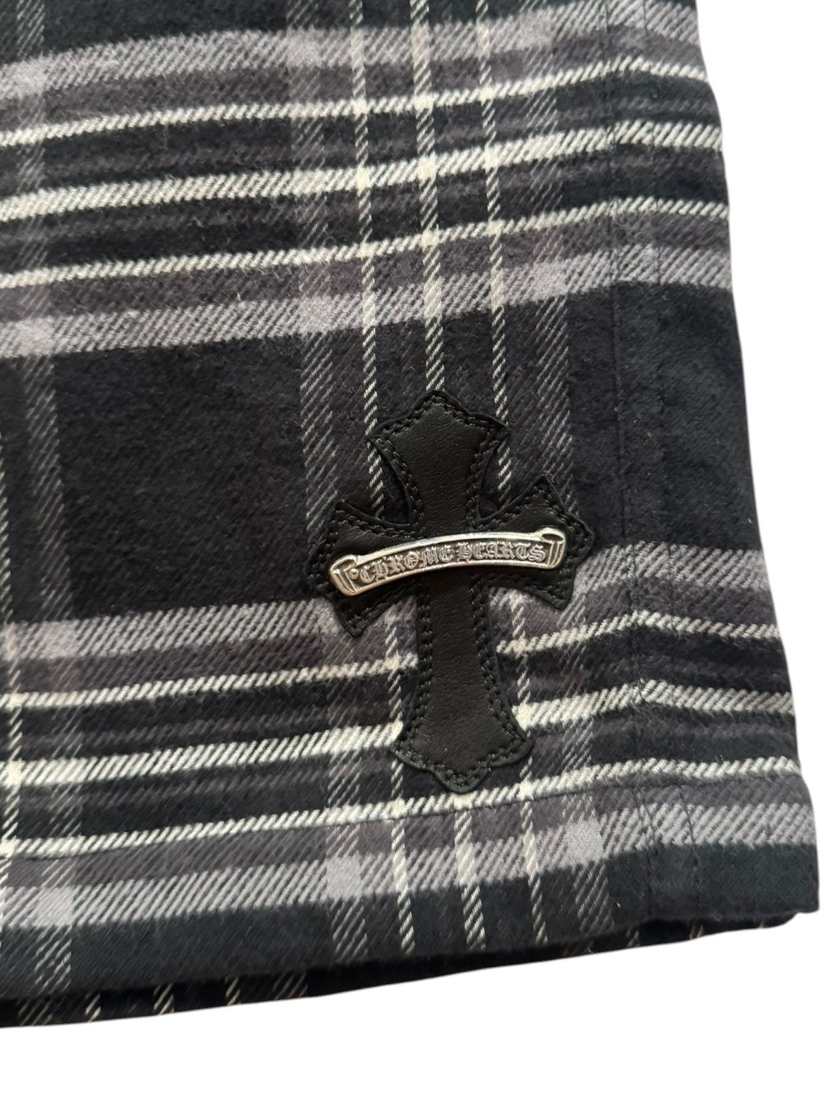 Chrome Hearts Chrome Hearts After School Flannel Shorts Black Grey Size US 33 - 2 Thumbnail