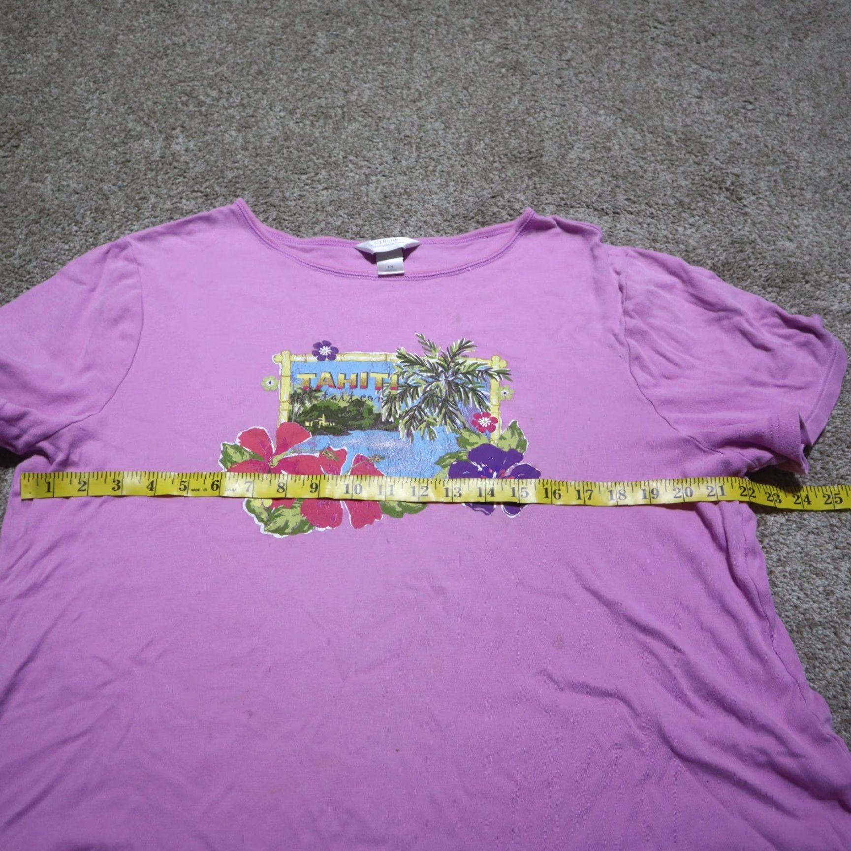 Pinko CJ Banks Shirt Adults 1X Pink Floral Tahiti T Shirt Ocean Pink Tee T-Shirt Womens Plus Size 1X Size XL / US 12-14 / IT 48-50 - 4 Thumbnail
