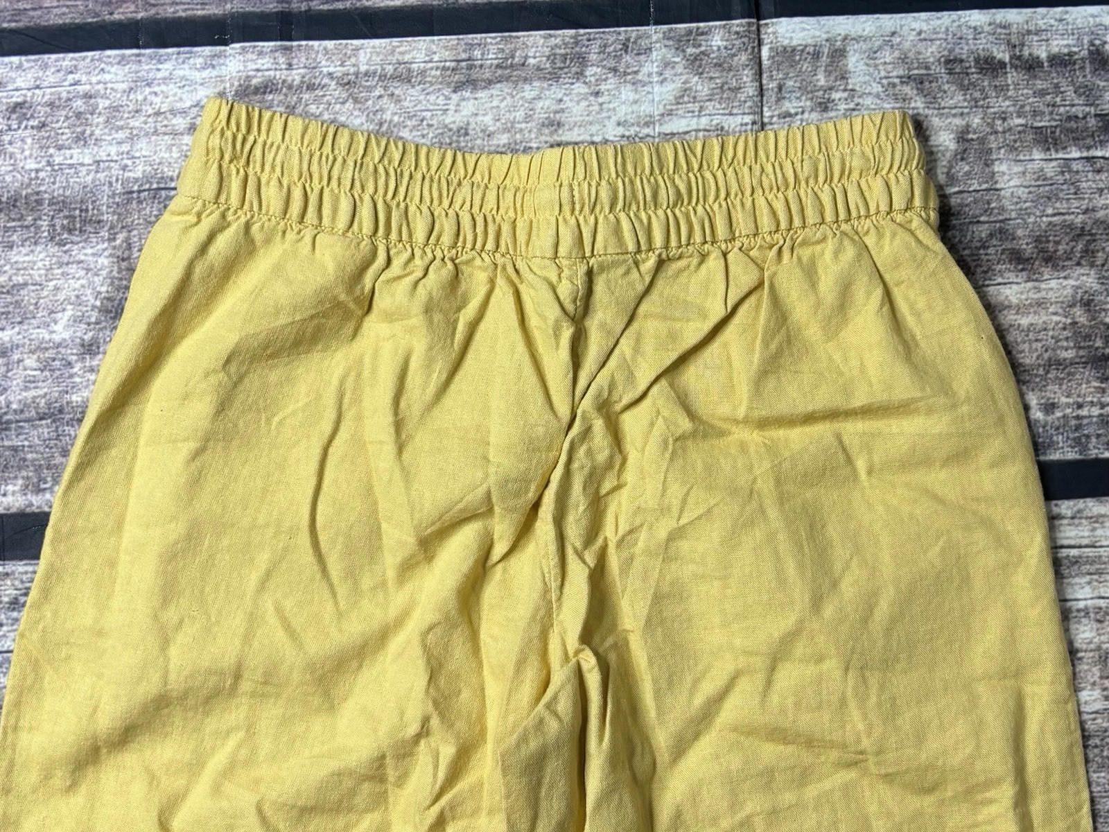 Banana Republic Banana Republic Pants Women's XS Wide Leg Linen Blend Yellow Size 26" / US 2 / IT 38 - 6 Thumbnail
