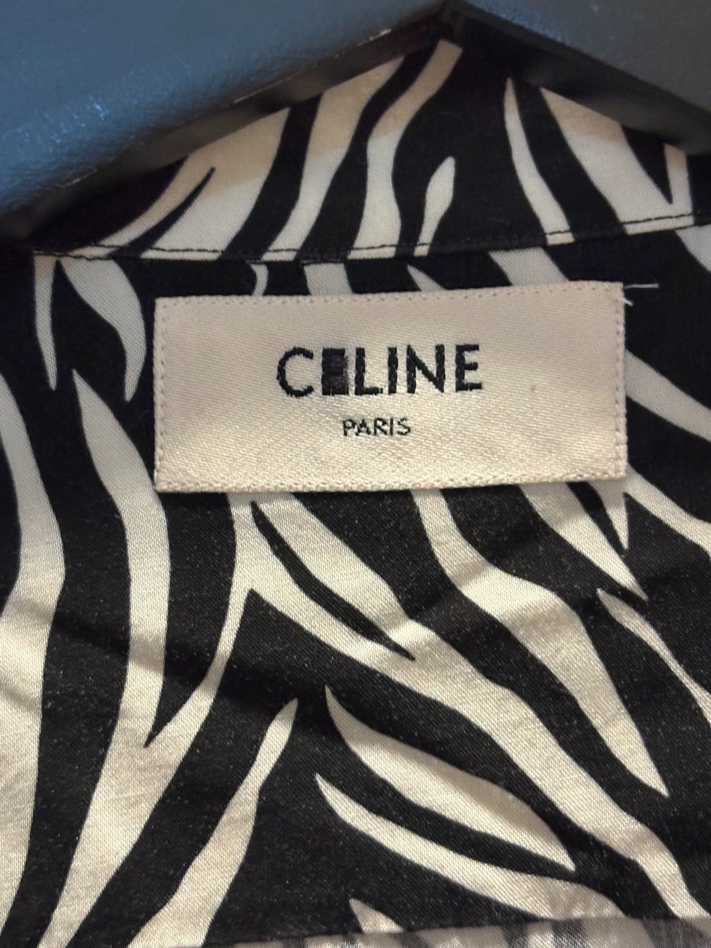 Celine Celine Hedi Slimane SS2020 Zebra Hawaiian Shirt 39 Size US M / EU 48-50 / 2 - 4 Thumbnail