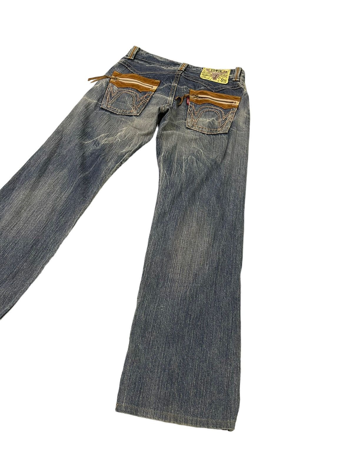 Le Grande Bleu (L.G.B.) Distress Jeans Edwin Japan Faded Regular Fit 7🟦6 Size US 33 - 12 Thumbnail