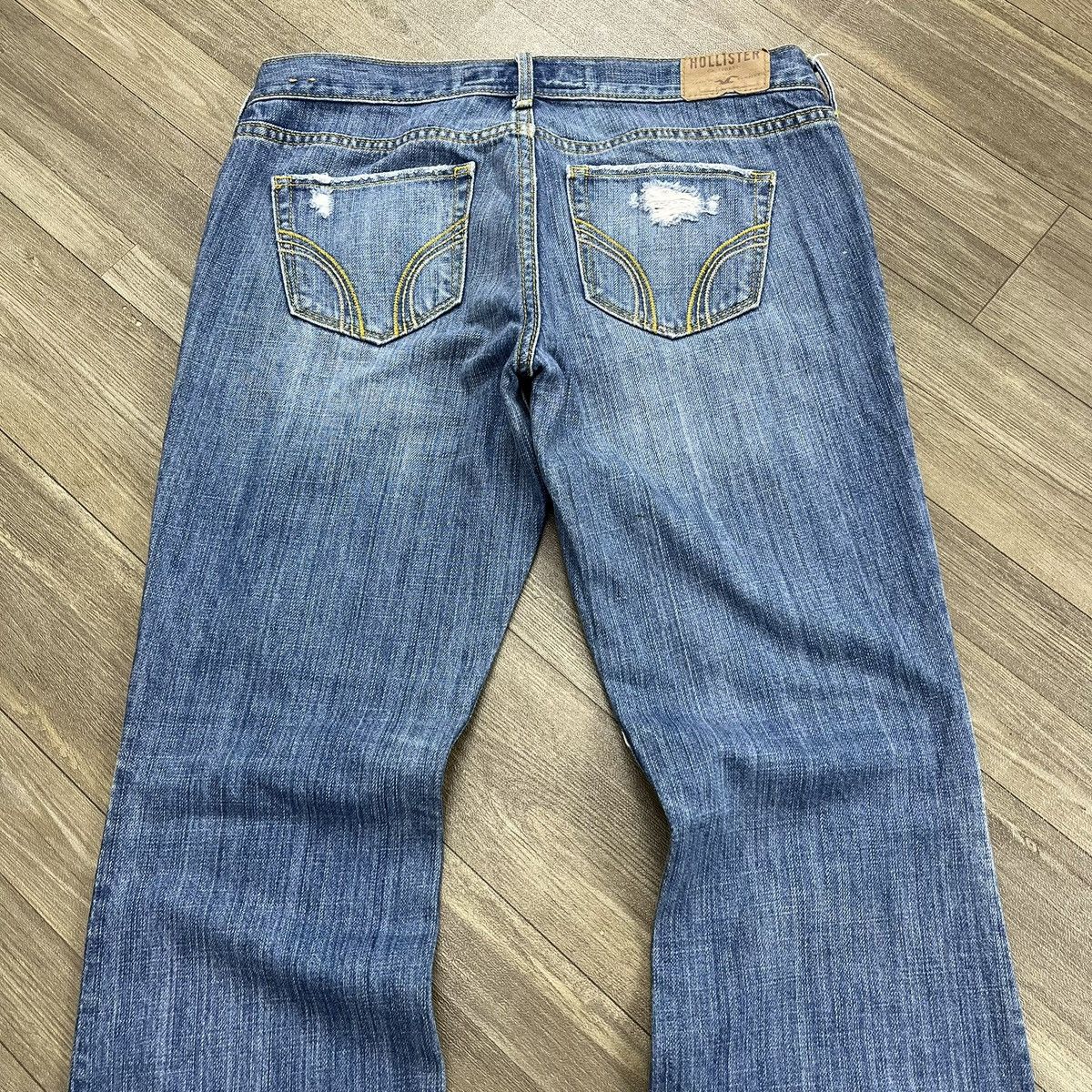 If Six Was Nine 2000s Hollister Distressed Bootcut Lgb Style Flared Jeans Size US 30 / EU 46 - 20 Thumbnail