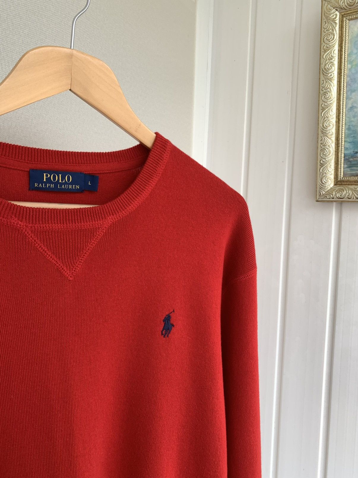 Polo Ralph Lauren Polo Ralph Lauren Sweatshirt Crew Neck Red Mens Size L Size US L / EU 52-54 / 3 - 3 Thumbnail