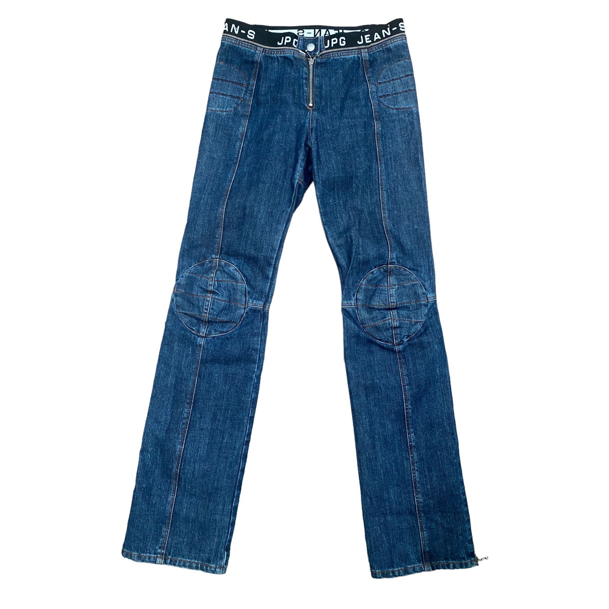 image of Jean Paul Gaultier Vintage Anatomical Denim Jeans in Blue, Men's (Size 30)