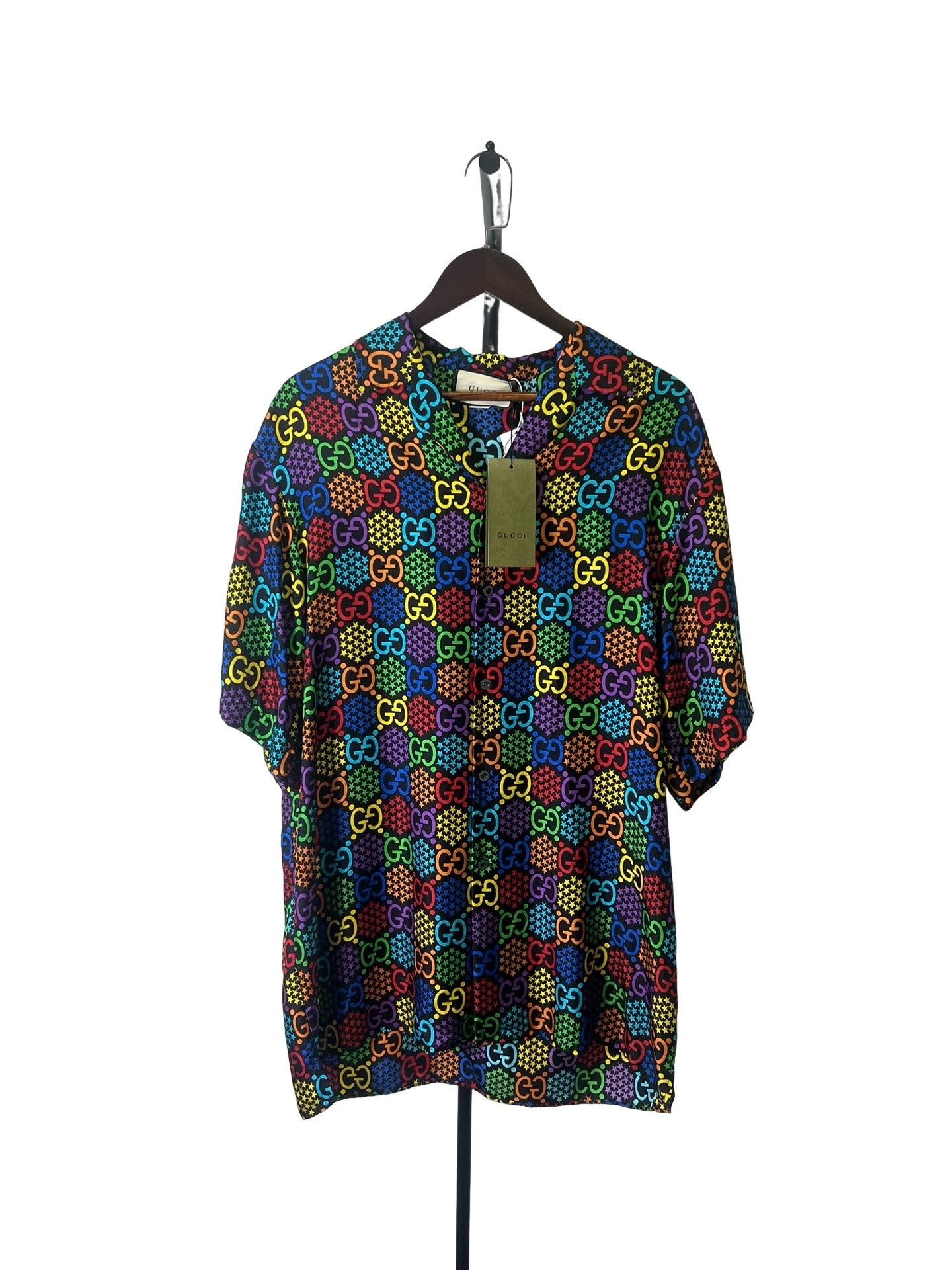 Gucci Gucci Rainbow GG Star Silk Short Sleeve Shirt EU 48 Size US M / EU 48-50 / 2 - 1 Thumbnail