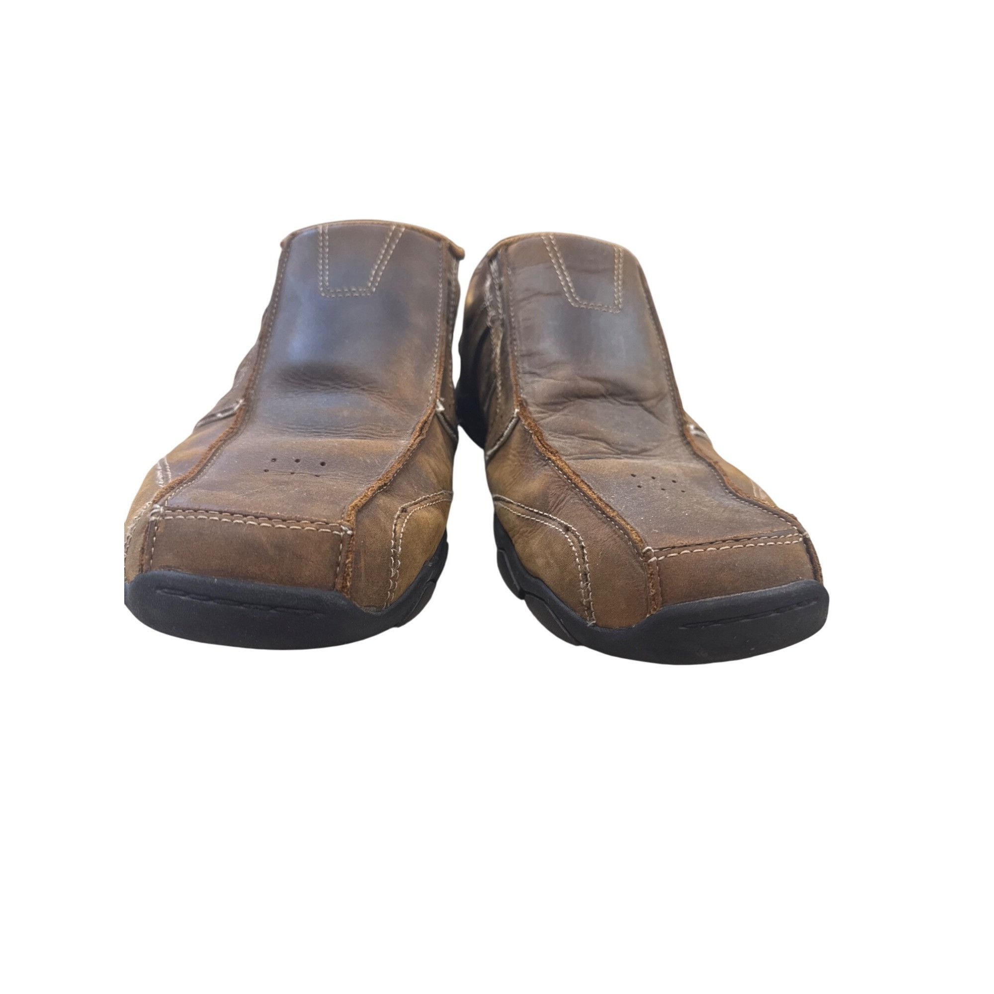 SKECHERS Skechers Mens Brown Leather Slip-On Loafers Size 13 SKU 7445 Size US 13 / EU 46 - 5 Thumbnail