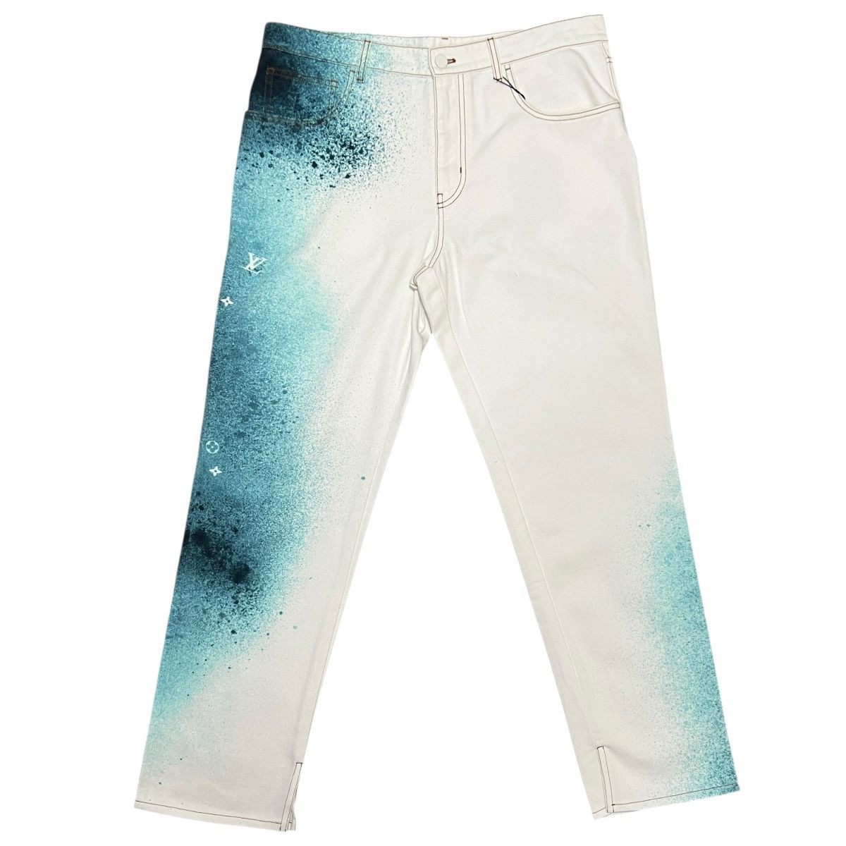Louis Vuitton LOUIS VUITTON 2023SS Spray Printed LV Logo Denim Pants Size US 34 / EU 50 - 1 Thumbnail