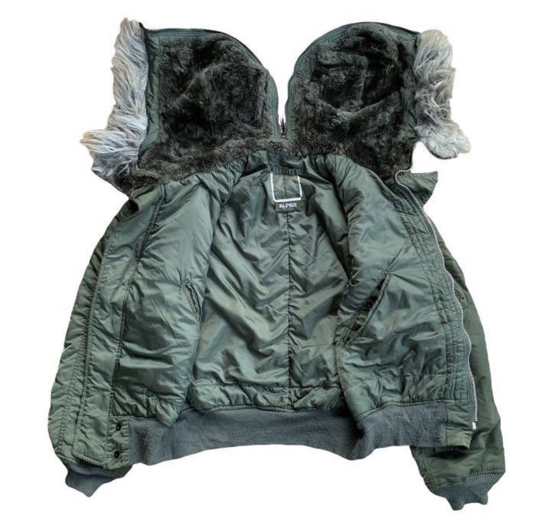Alpha Industries × Number (N)ine Y2K Rick Owens Style Faux Fur Hood Jacket Alpha Industries Size US M / EU 48-50 / 2 - 7 Thumbnail