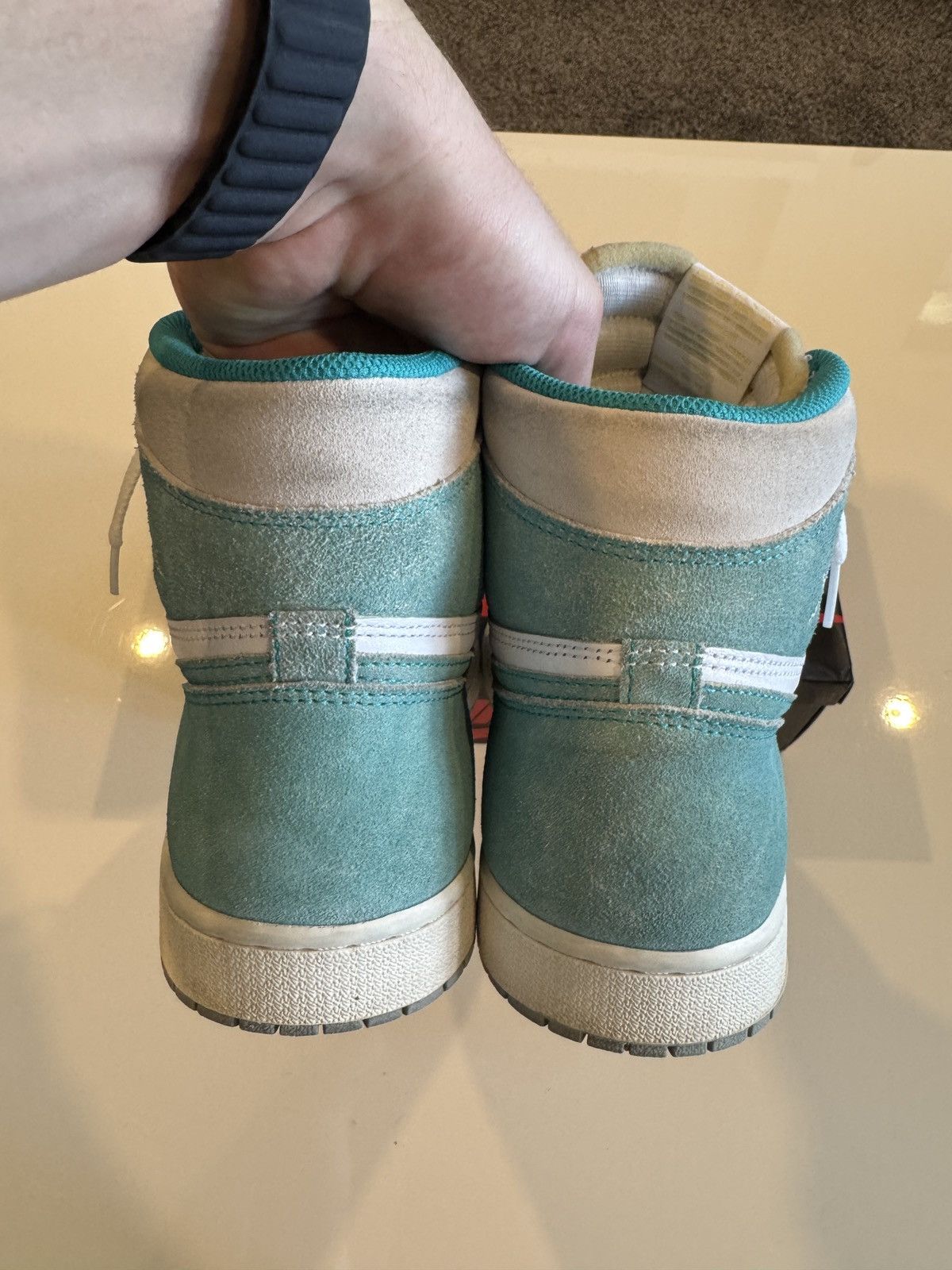 Jordan Brand Air Jordan 1 High OG Turbo Green 2019 Size US 11 / EU 44 - 5 Thumbnail