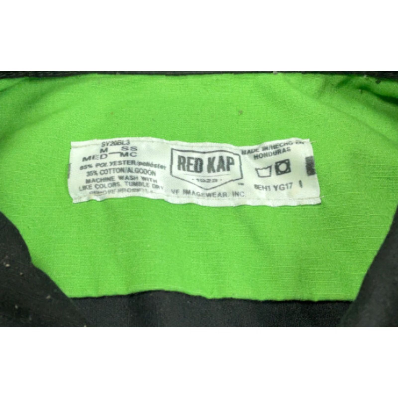 Red Kap VTG Red Kap Work Shirt Dot Front Button-Down Black Neon Green Embroidered Long Sleeve Mens Medium Adult M Size US M / EU 48-50 / 2 - 4 Thumbnail