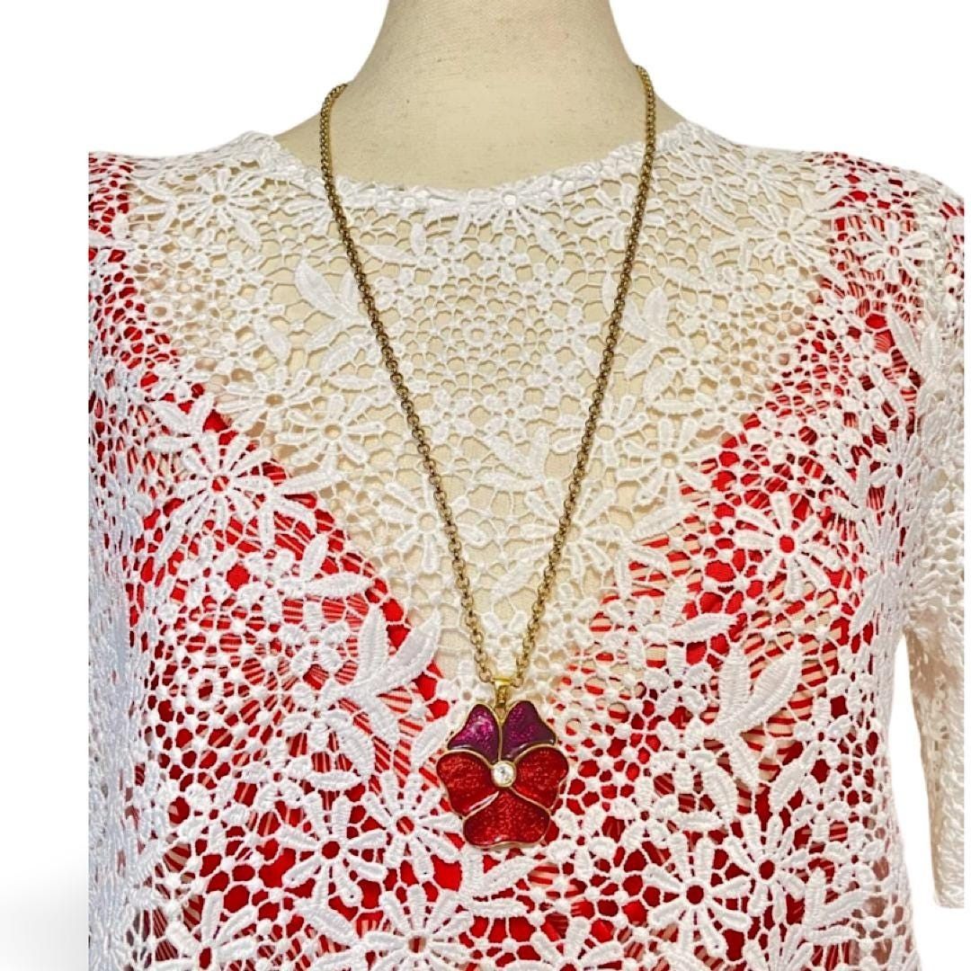 Yves Saint Laurent Vintage Yves Saint Laurent golden chain necklace with pansy Size ONE SIZE - 8 Thumbnail