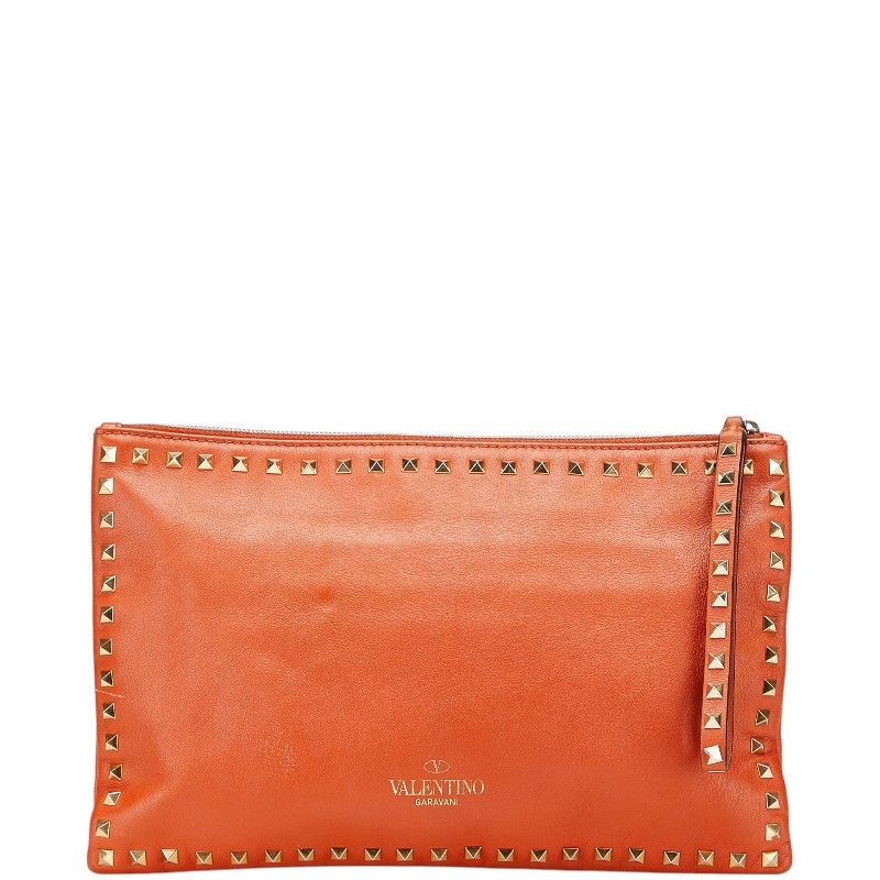 Valentino Valentino Valentino Rockstud Calfskin Clutch Bag Leather Clutch Bag DUTY FREE for USA Size ONE SIZE - 1 Thumbnail