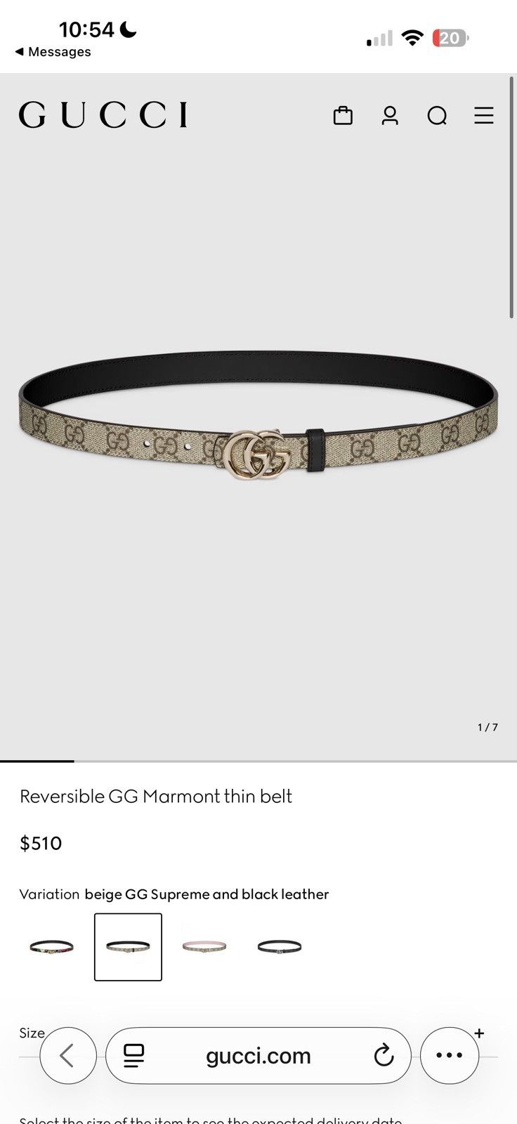 Gucci Gucci GG Marmont Logo Plaque Reversible Belt Size ONE SIZE - 6 Thumbnail