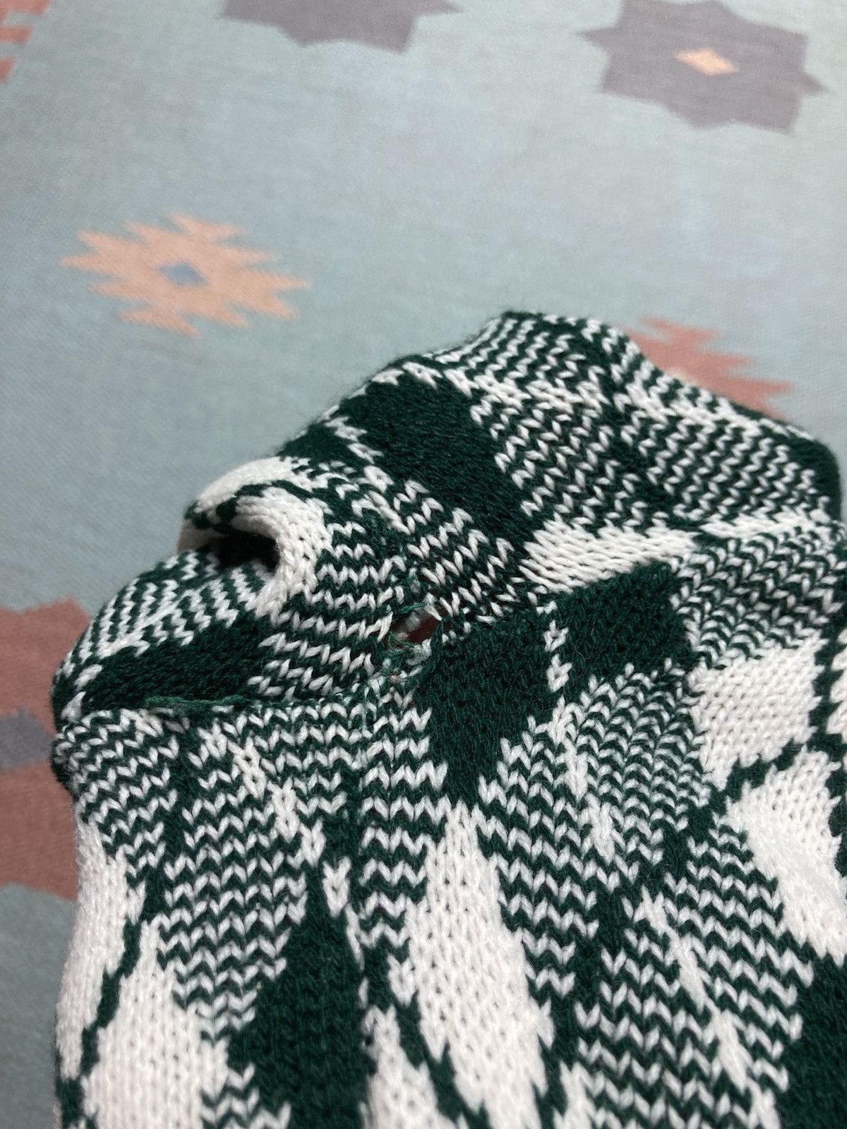 Vintage acrylic knit sweater Drummond argyle diamonds v neck medium Size US M / EU 48-50 / 2 - 6 Thumbnail