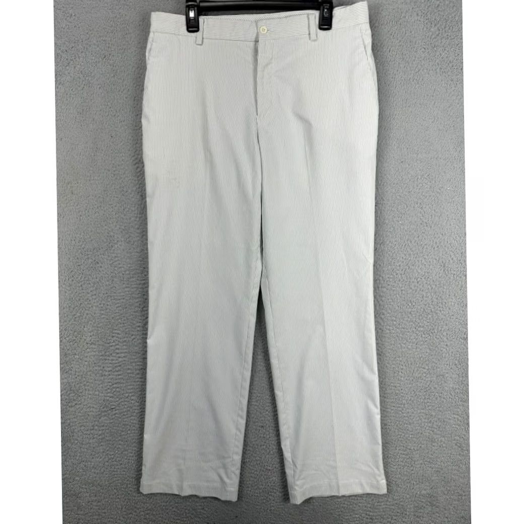 Nike Nike Dri-Fit Golf Chino Pants Mens 34X32 Gray White Striped Flat Front Stretch Size US 34 / EU 50 - 2 Thumbnail